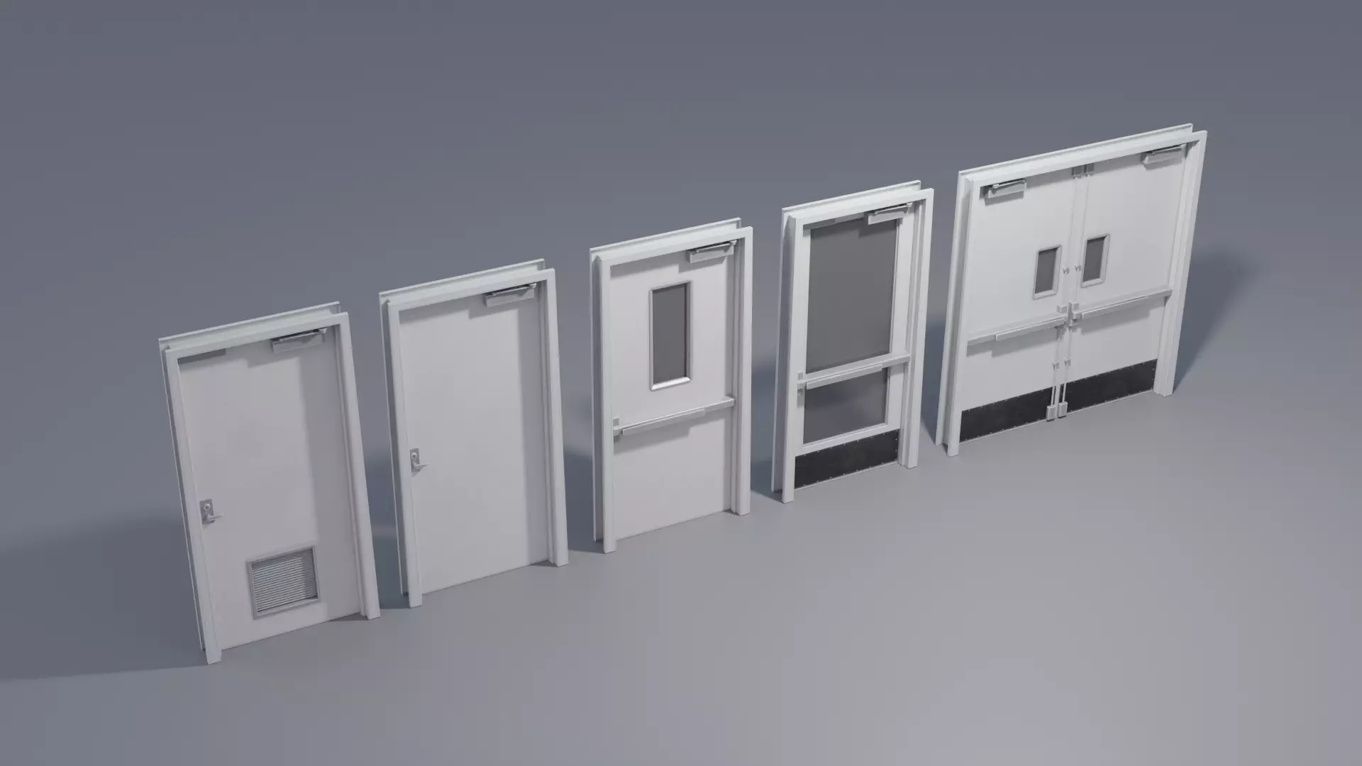 Industrial Doors 4K and 2K Low-poly 3D model_0