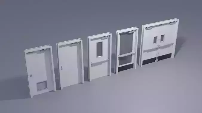 Industrial Doors 4K and 2K Low-poly 3D model