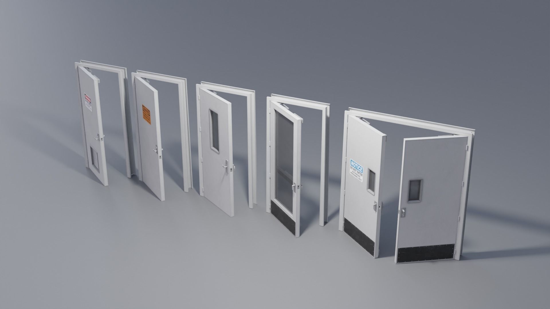 Industrial Doors 4K and 2K Low-poly 3D model_16