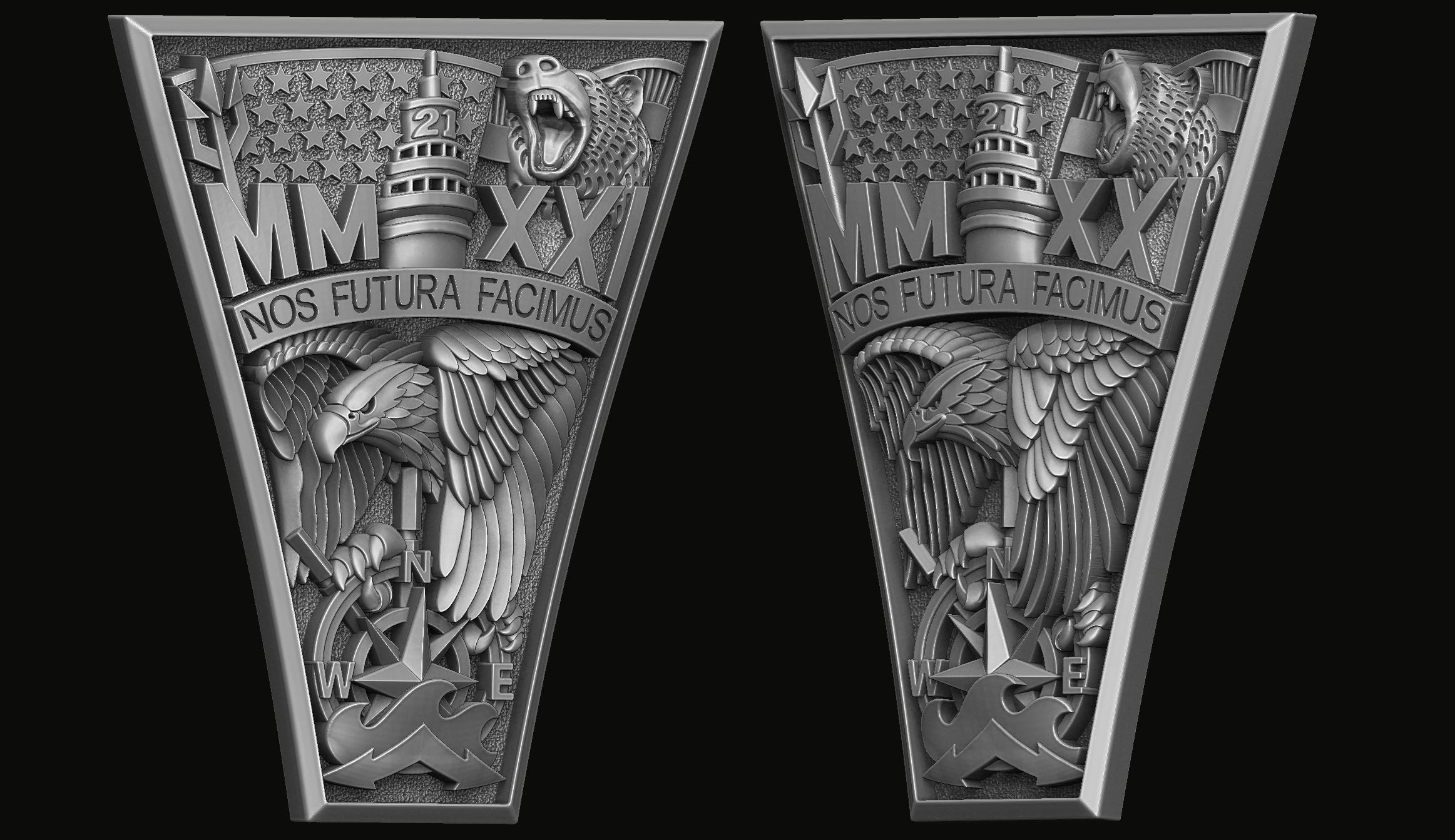 Bas-relief for the United States Ring 2021 3D print model_2