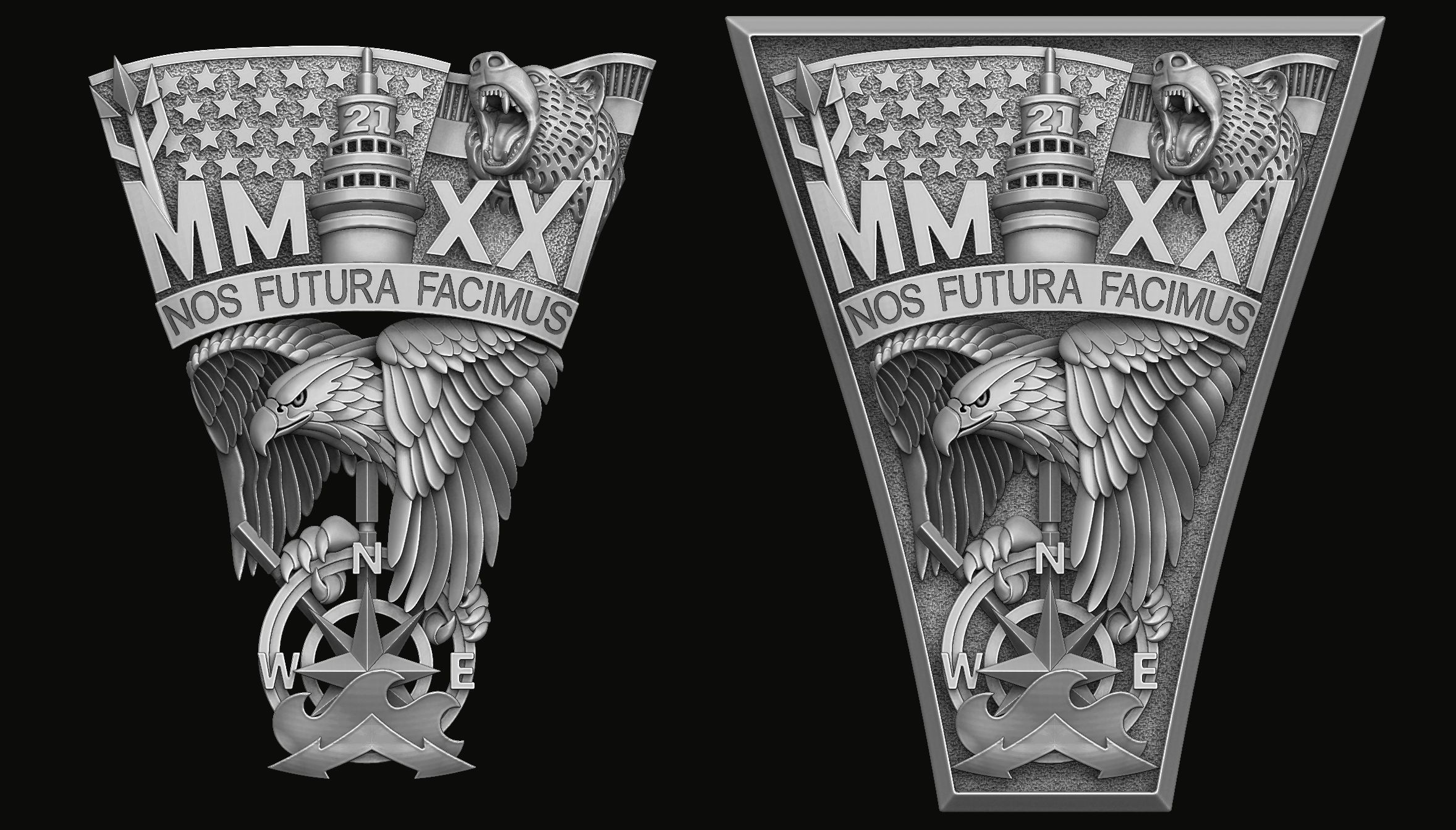 Bas-relief for the United States Ring 2021 3D print model_4