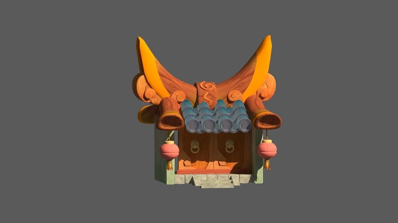 Cartoon Fantasy Architecture 3D model_4