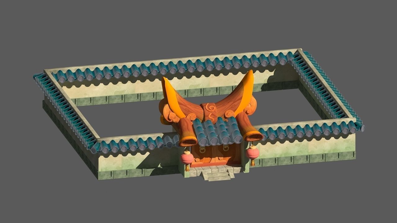 Cartoon Fantasy Architecture 3D model_5