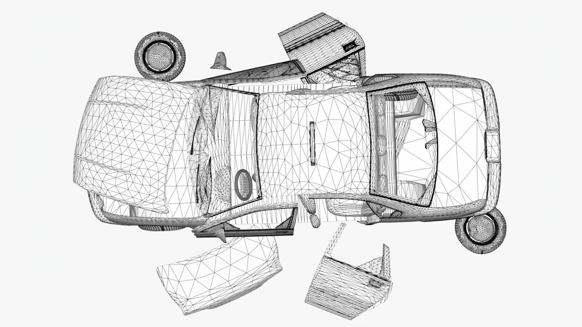 8k abandoned cars destroyed vehicles Low-poly 3D model_2