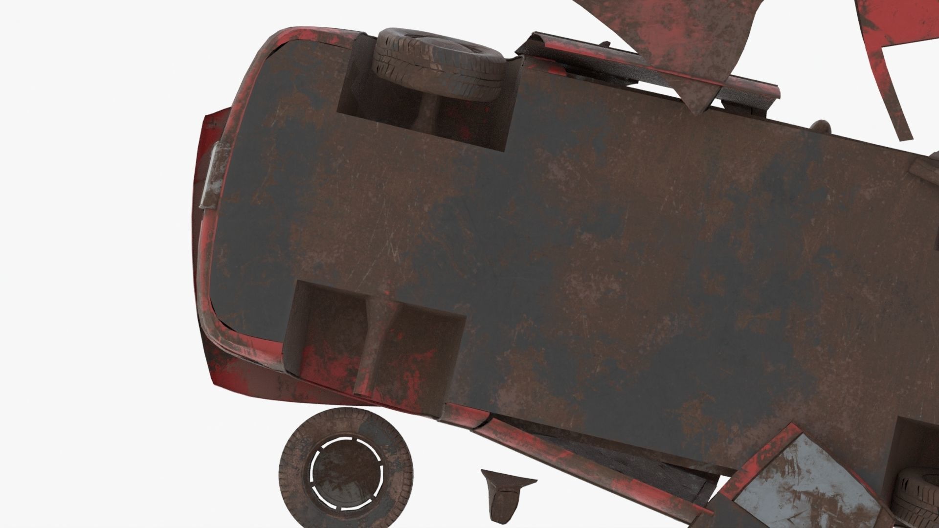 8k abandoned cars destroyed vehicles Low-poly 3D model_13