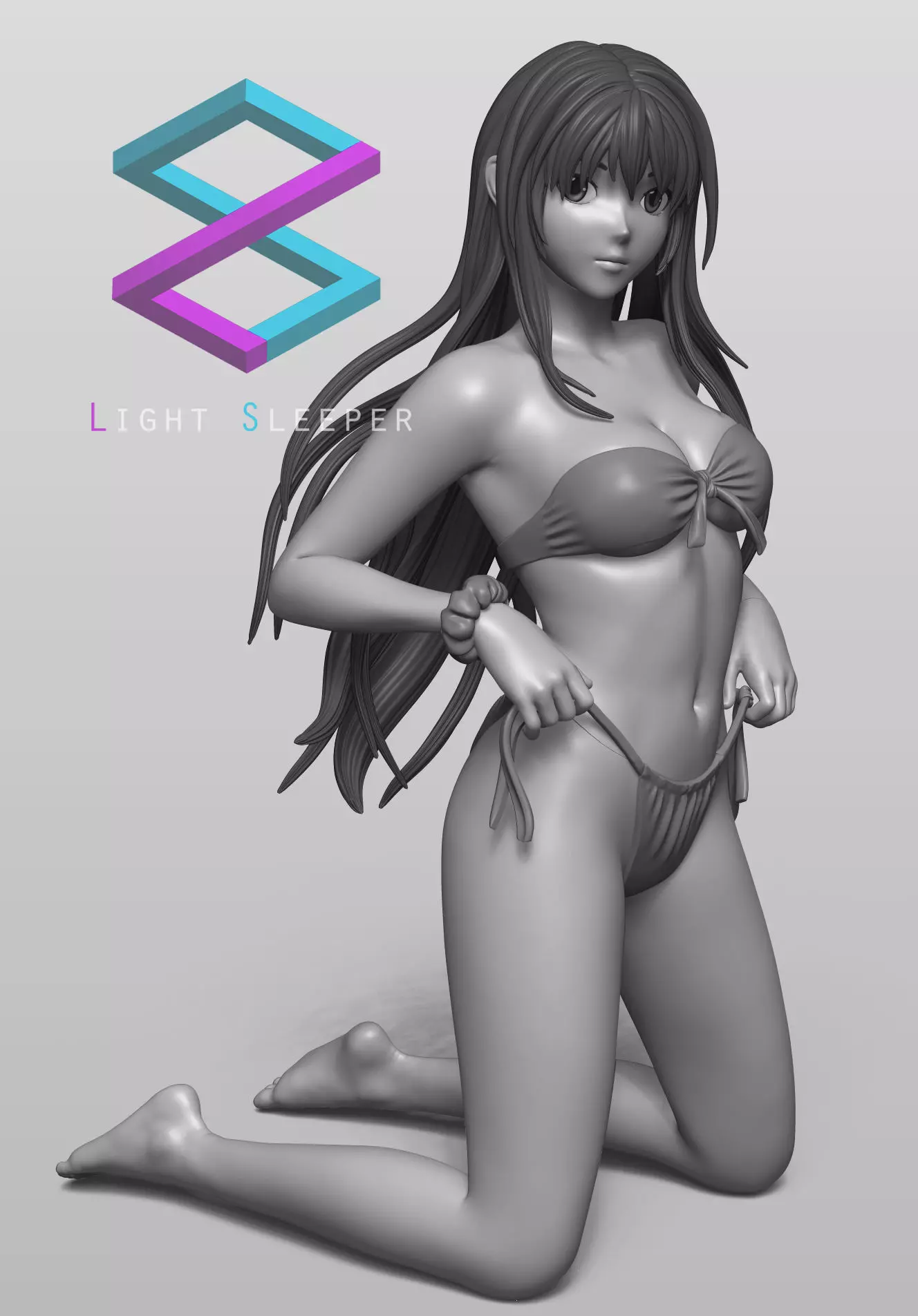 Anime Girl Statue  3D print model_0