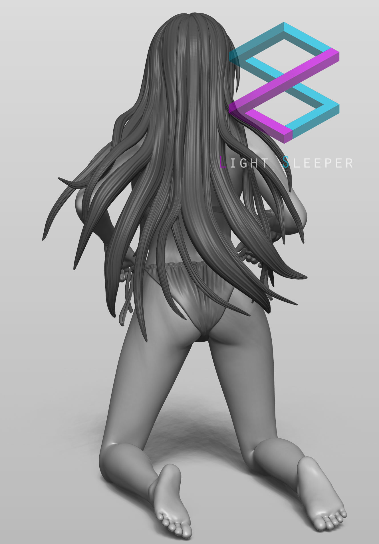Anime Girl Statue  3D print model_3
