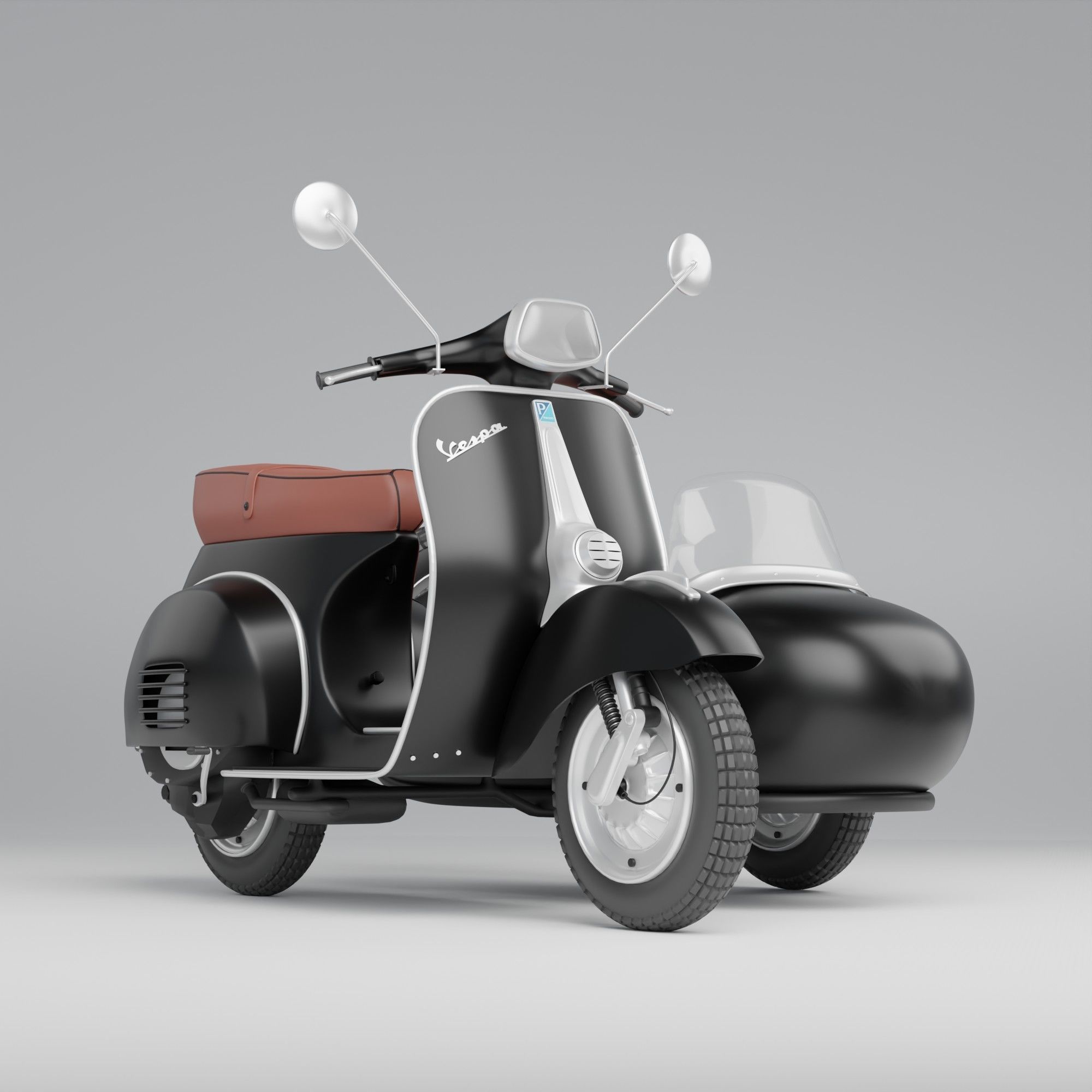 Vespa Sprint With Sidecar Season 2 Low-poly 3D model Low-poly 3D model_4