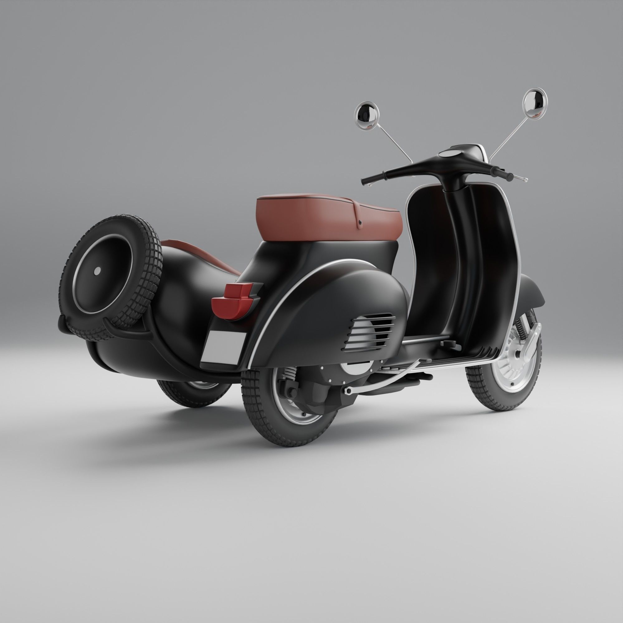 Vespa Sprint With Sidecar Season 2 Low-poly 3D model Low-poly 3D model_3