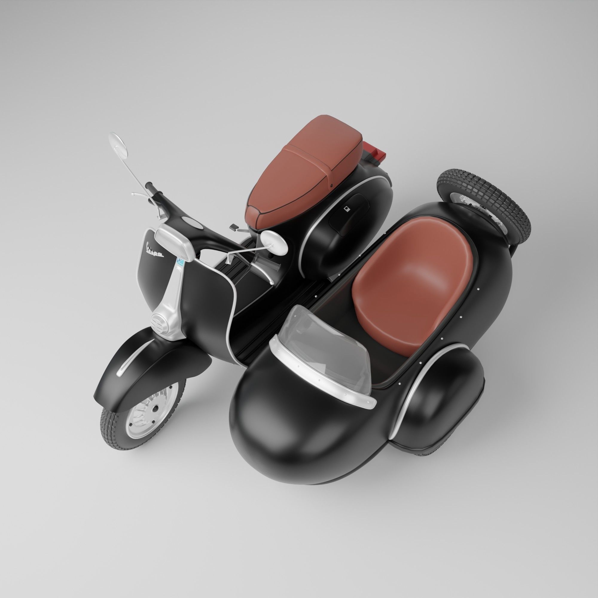 Vespa Sprint With Sidecar Season 2 Low-poly 3D model Low-poly 3D model_2