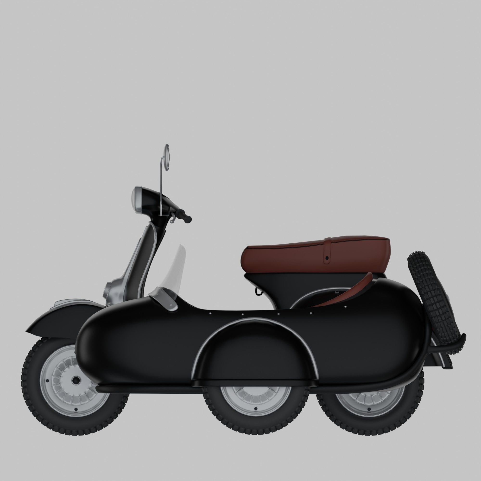 Vespa Sprint With Sidecar Season 2 Low-poly 3D model Low-poly 3D model_6
