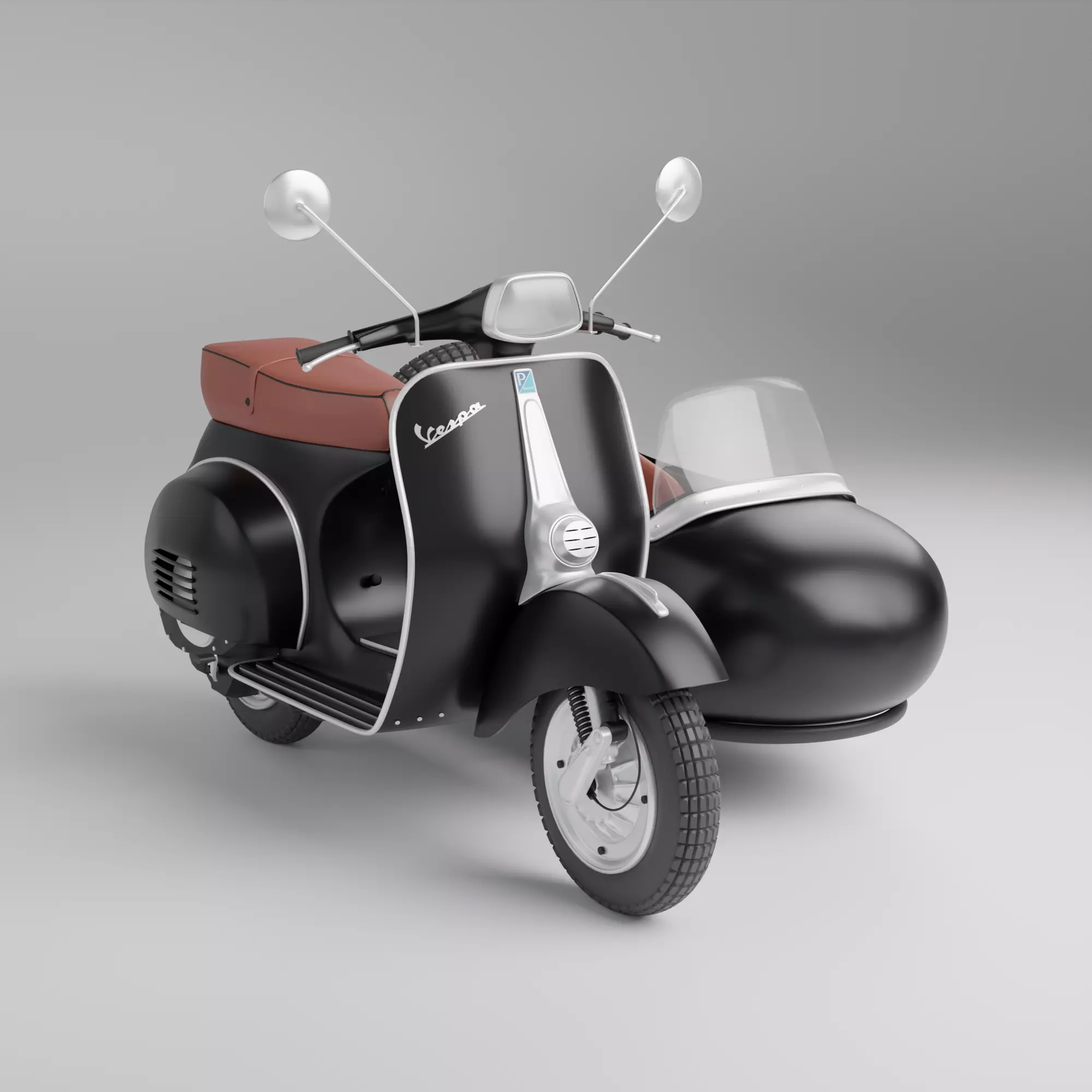 Vespa Sprint With Sidecar Season 2 Low-poly 3D model Low-poly 3D model_0