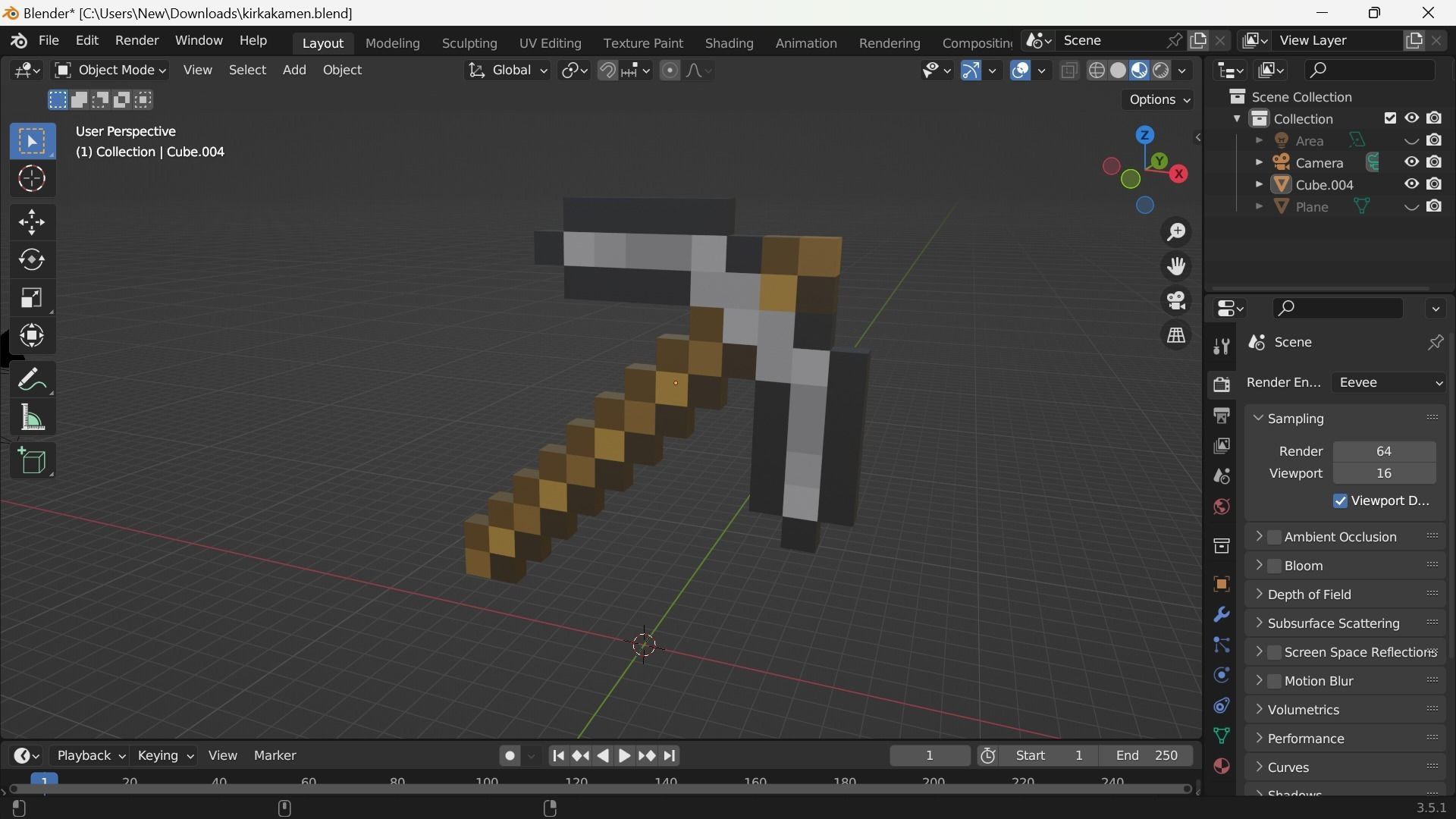 pickaxe minecraft Free low-poly 3D model_14