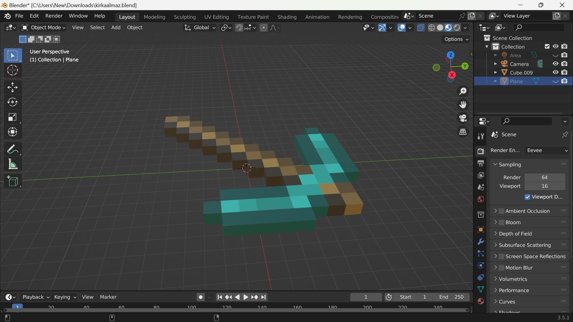 pickaxe minecraft Free low-poly 3D model_16