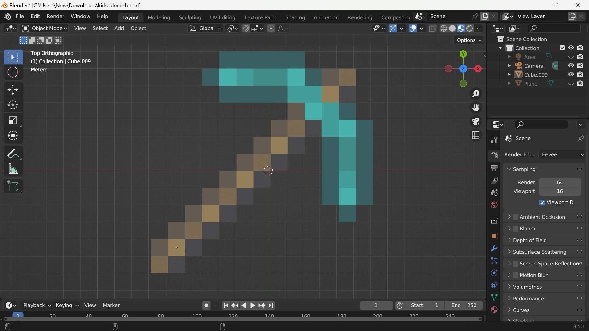 pickaxe minecraft Free low-poly 3D model_19
