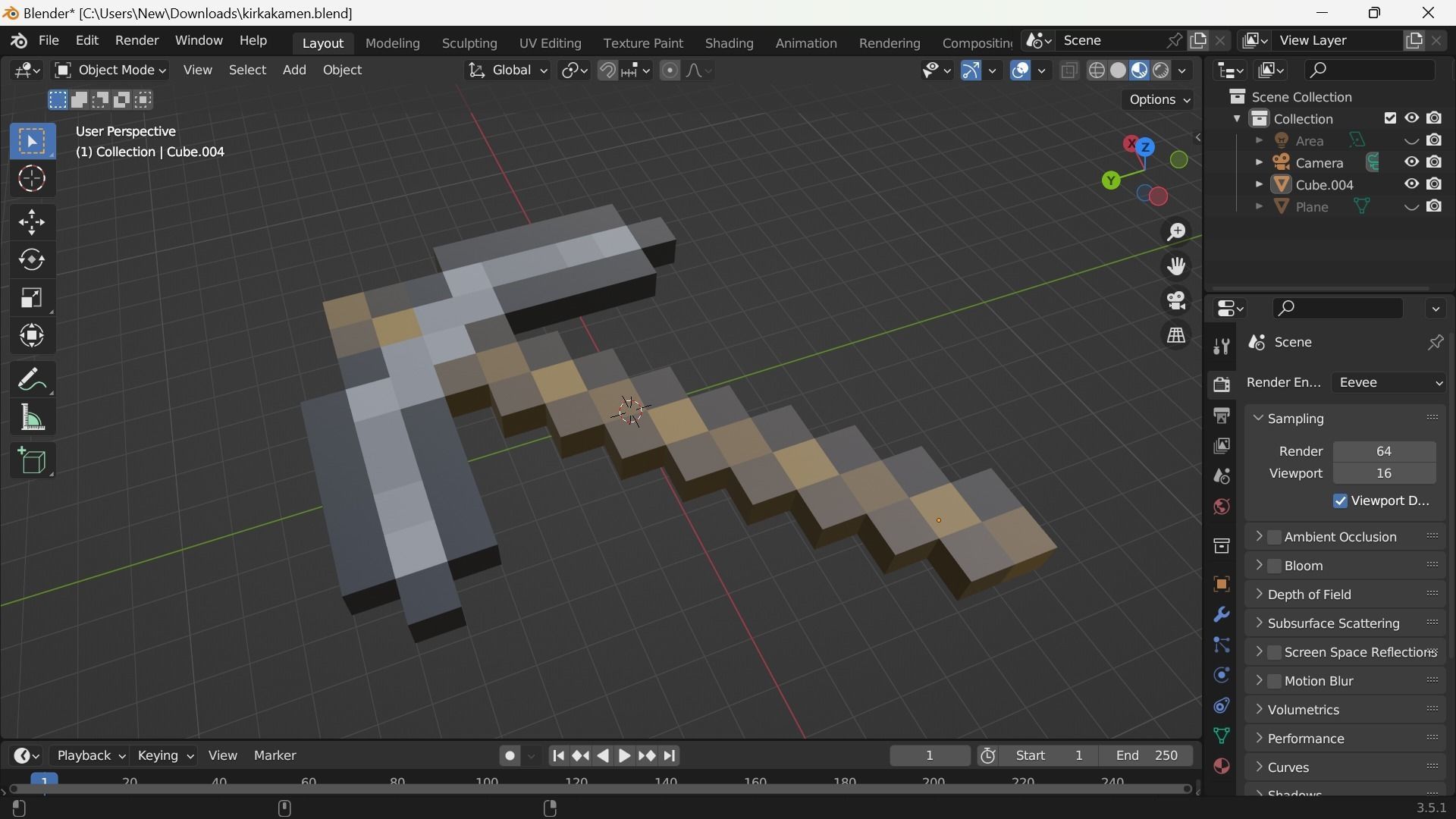 pickaxe minecraft Free low-poly 3D model_12