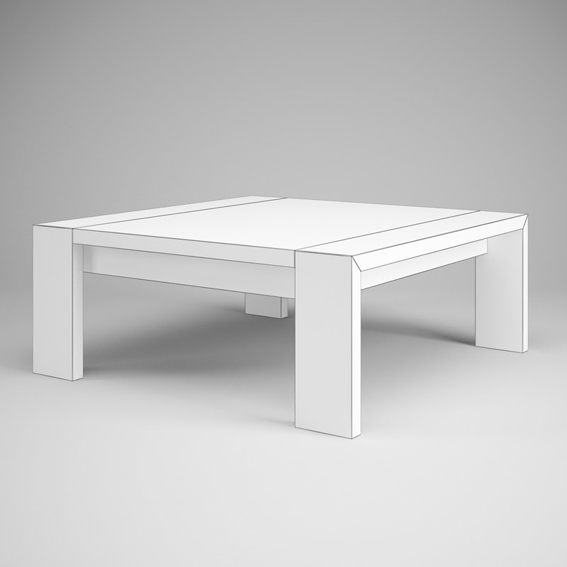 Wooden Table 3D model_1