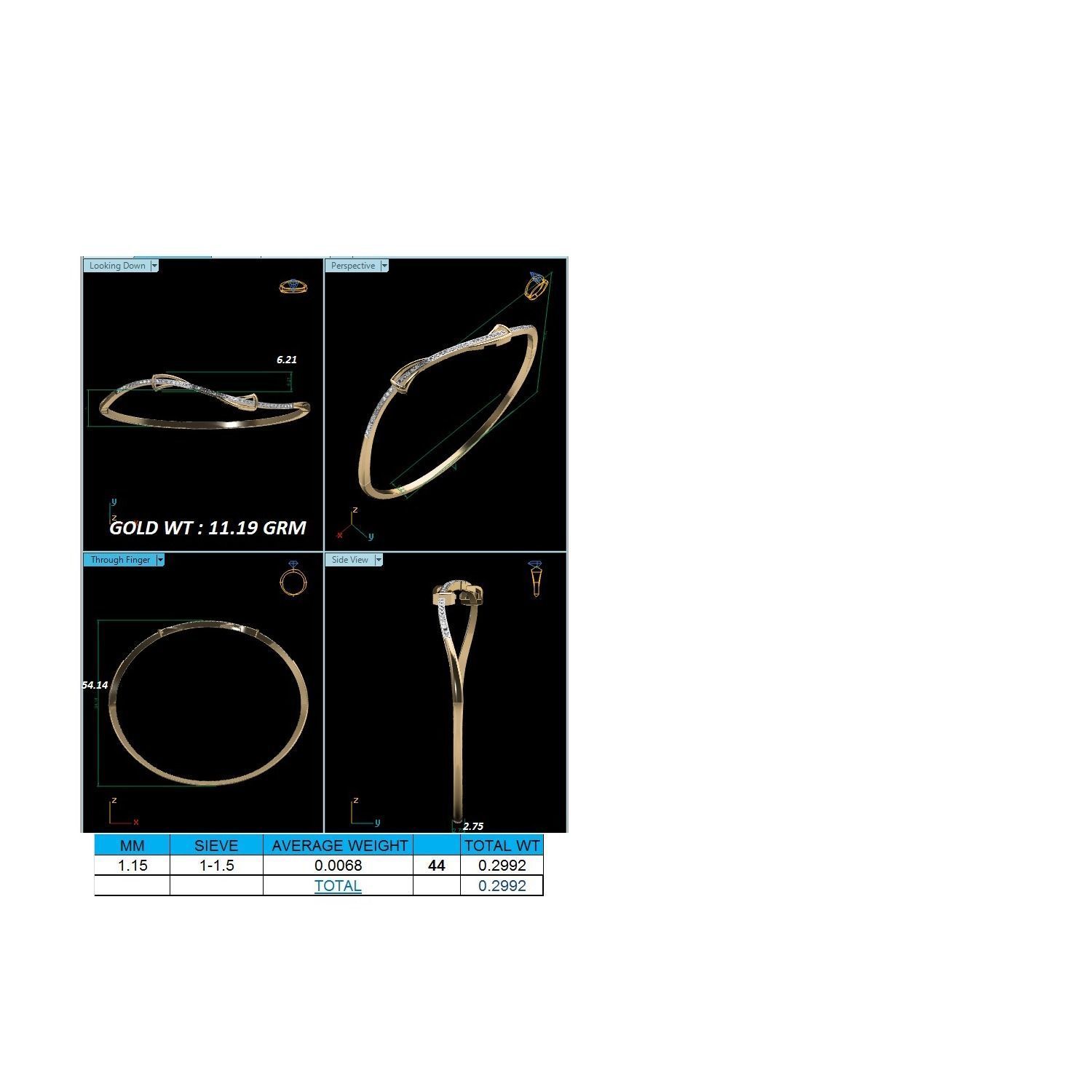 Women Bangle Bracelet STL JCD Render Details 3D print model_24