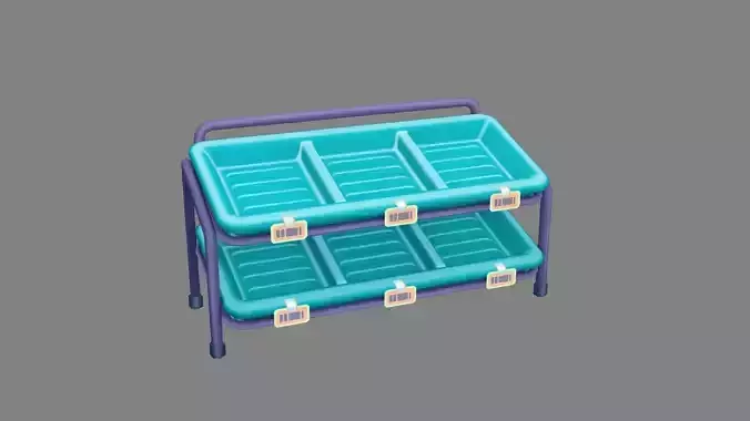 Cartoon vegetable display shelf