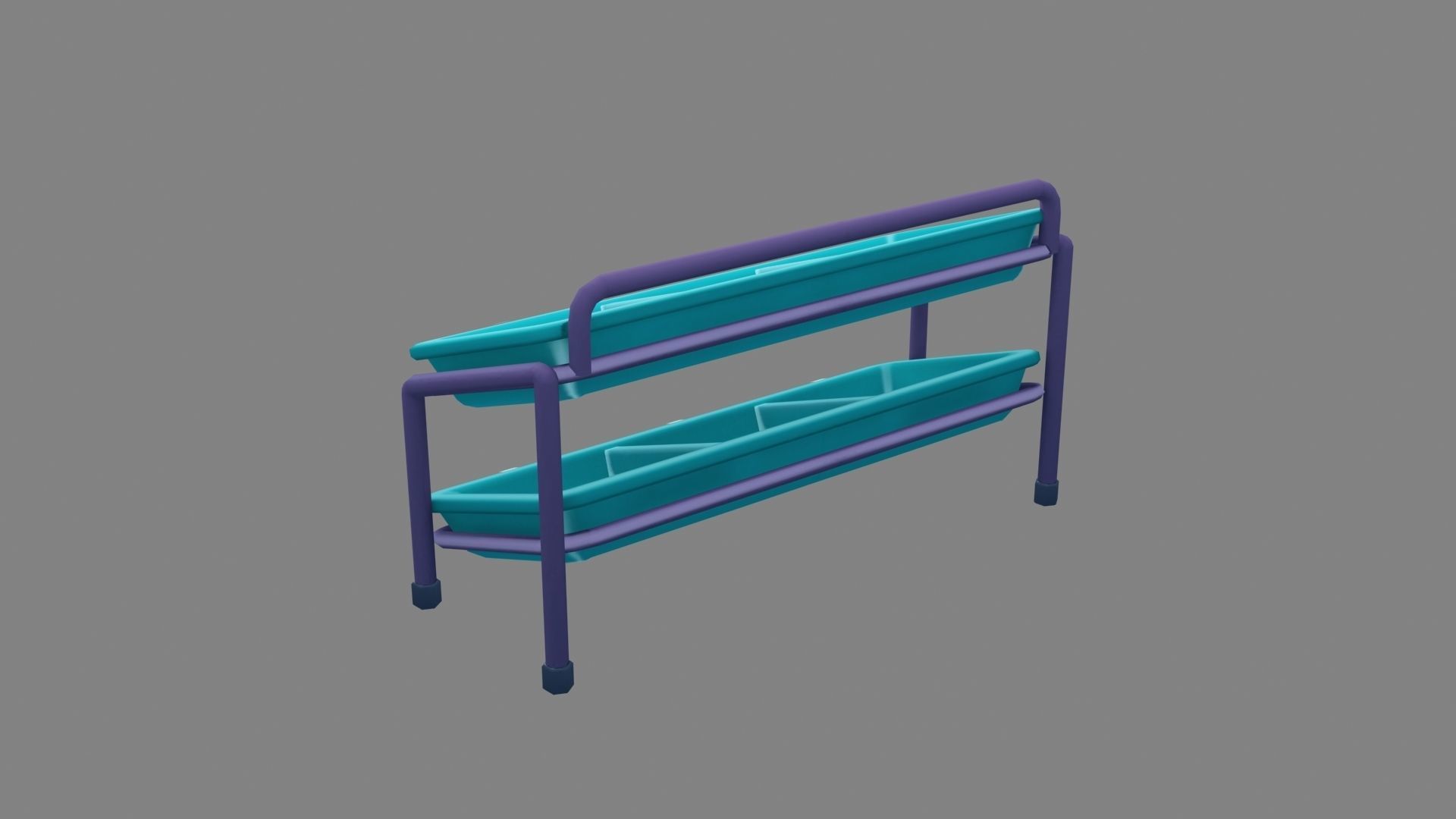 Cartoon vegetable display shelf Low-poly 3D model_3