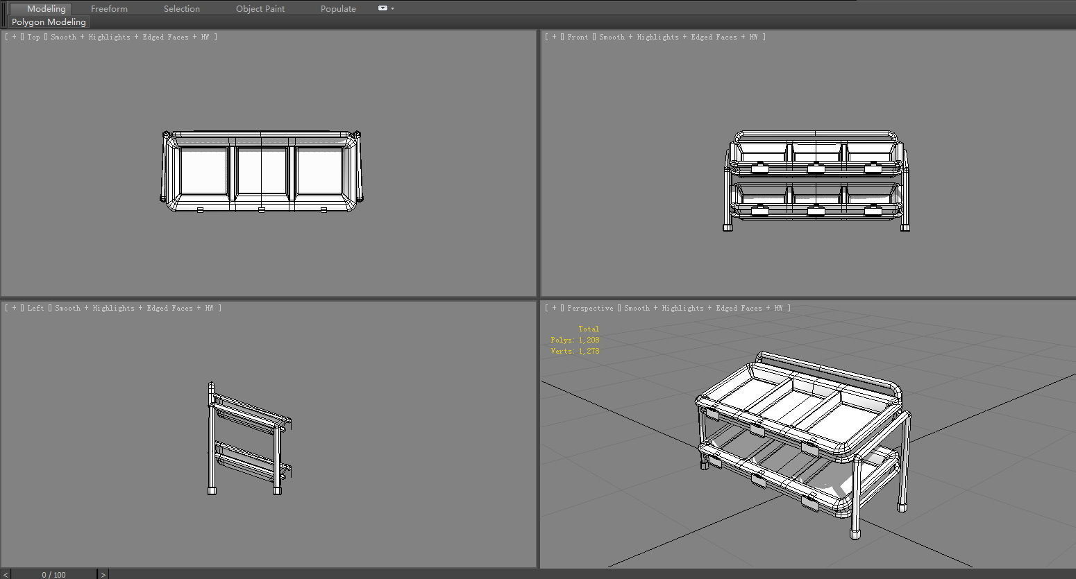 Cartoon vegetable display shelf Low-poly 3D model_6