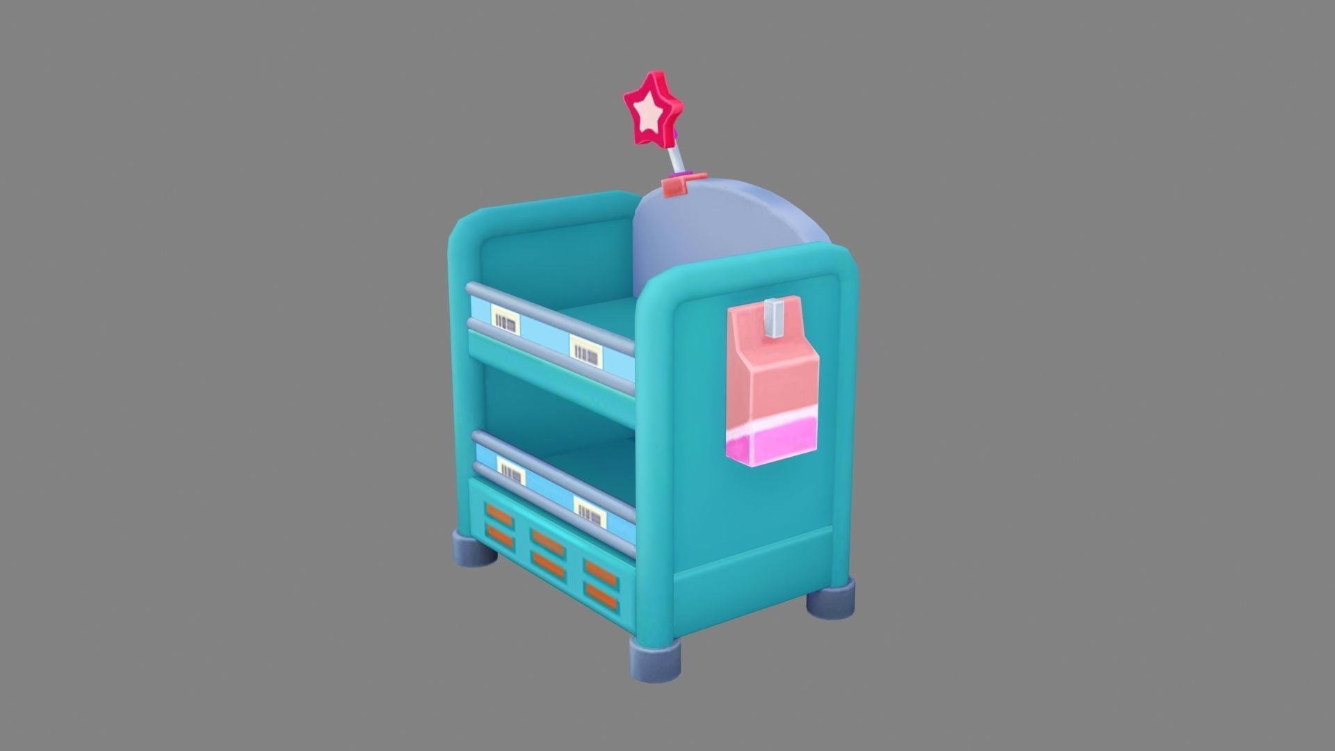 Cartoon snack display rack Low-poly 3D model_2