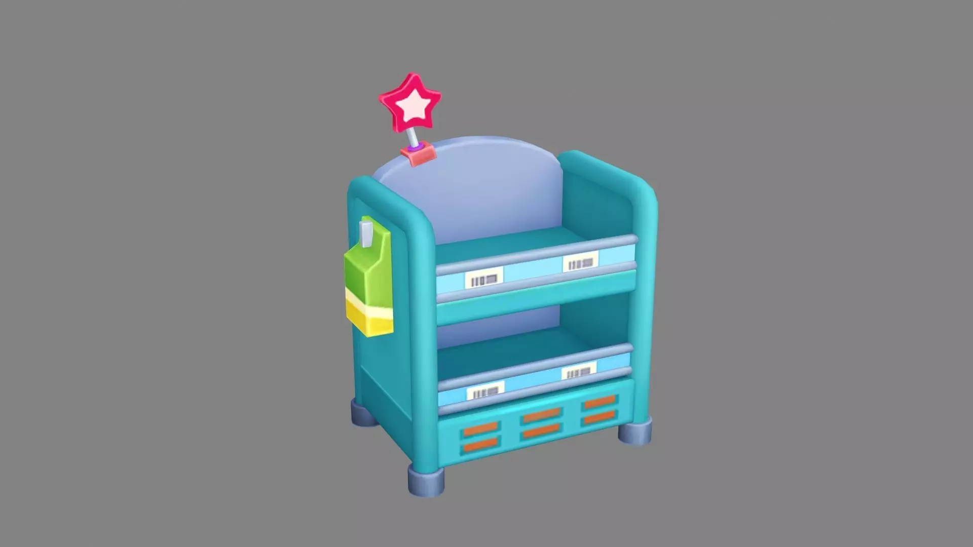 Cartoon snack display rack Low-poly 3D model_0