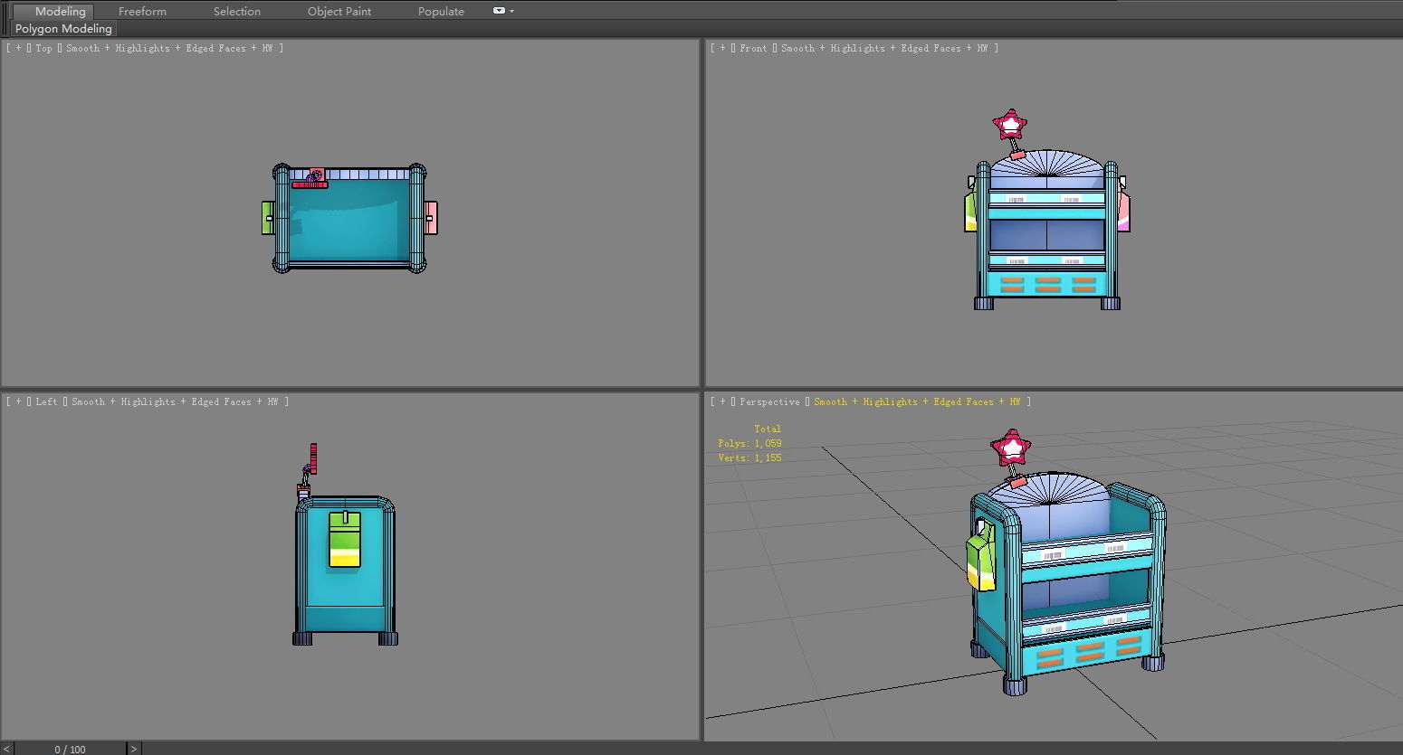Cartoon snack display rack Low-poly 3D model_5