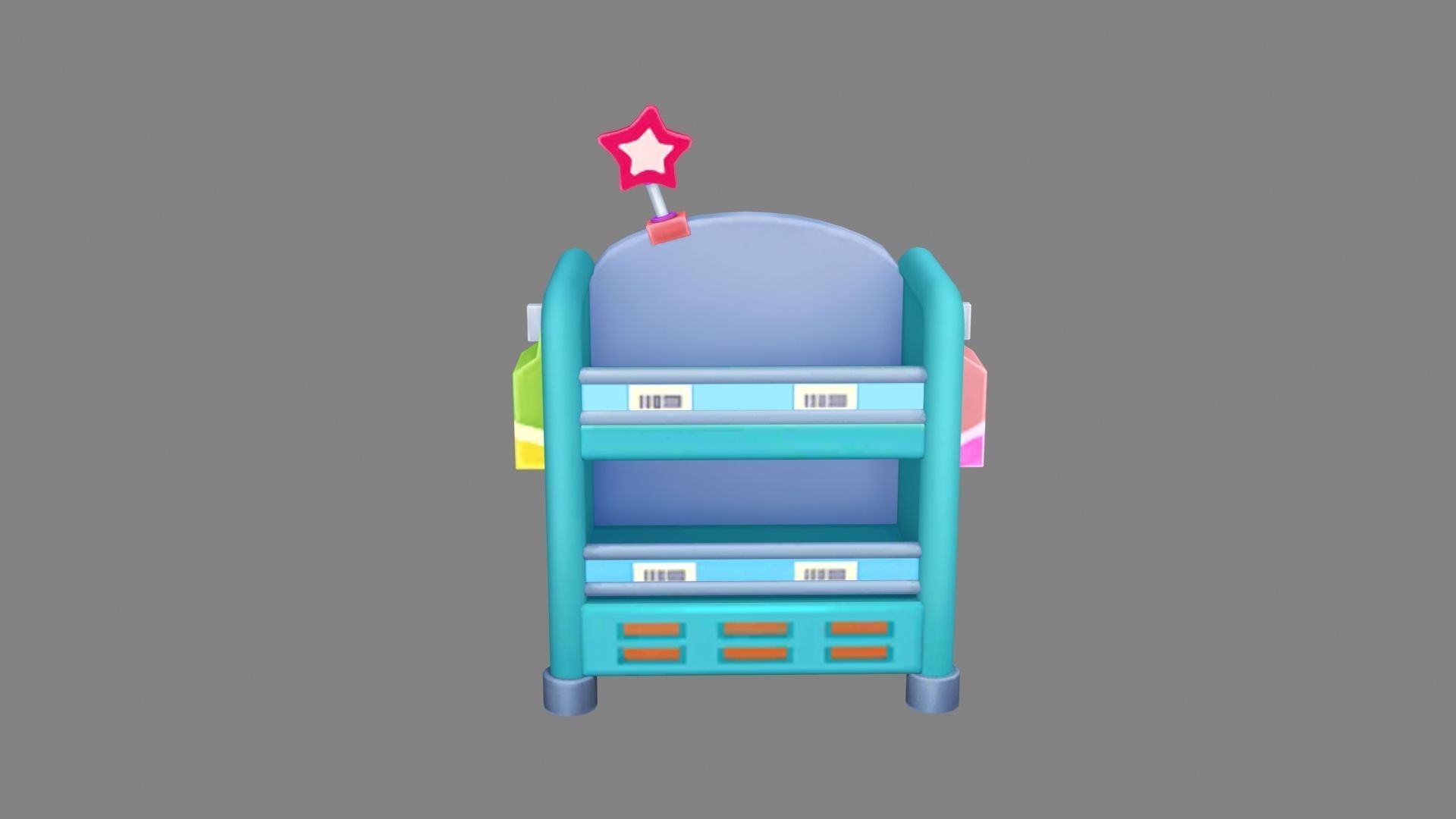 Cartoon snack display rack Low-poly 3D model_1