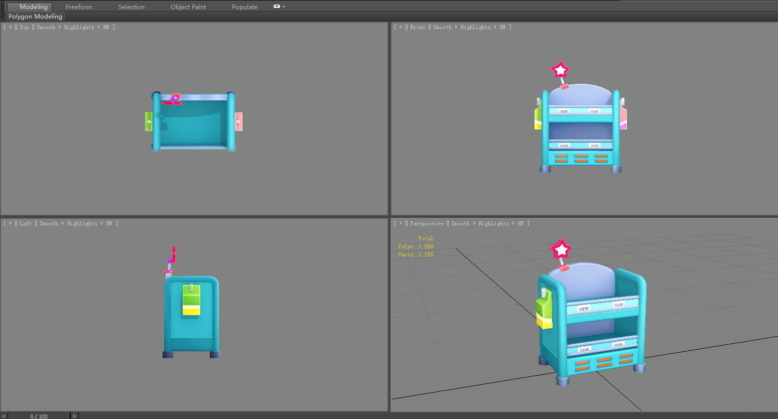 Cartoon snack display rack Low-poly 3D model_4