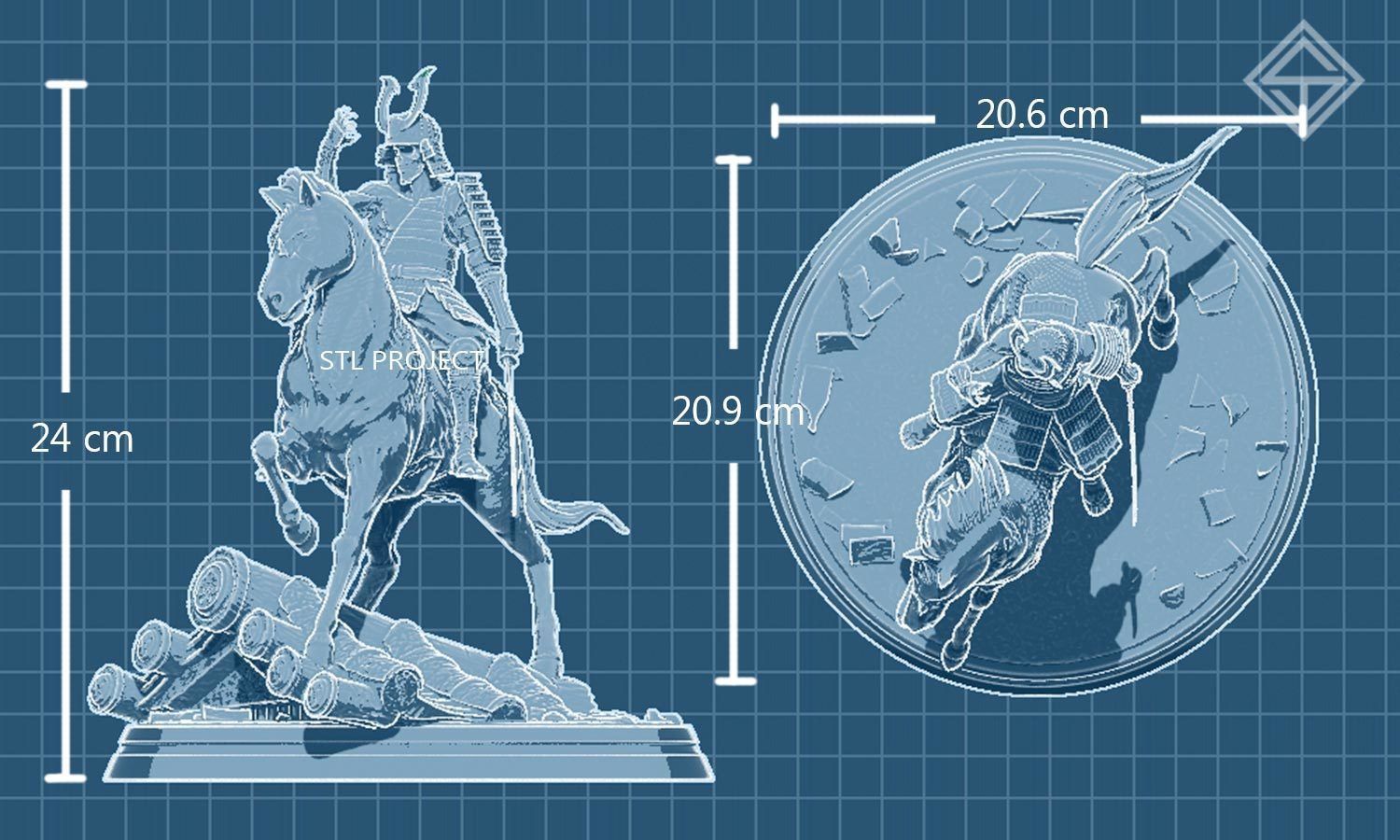 Skeleton Samurai 3D print model_3