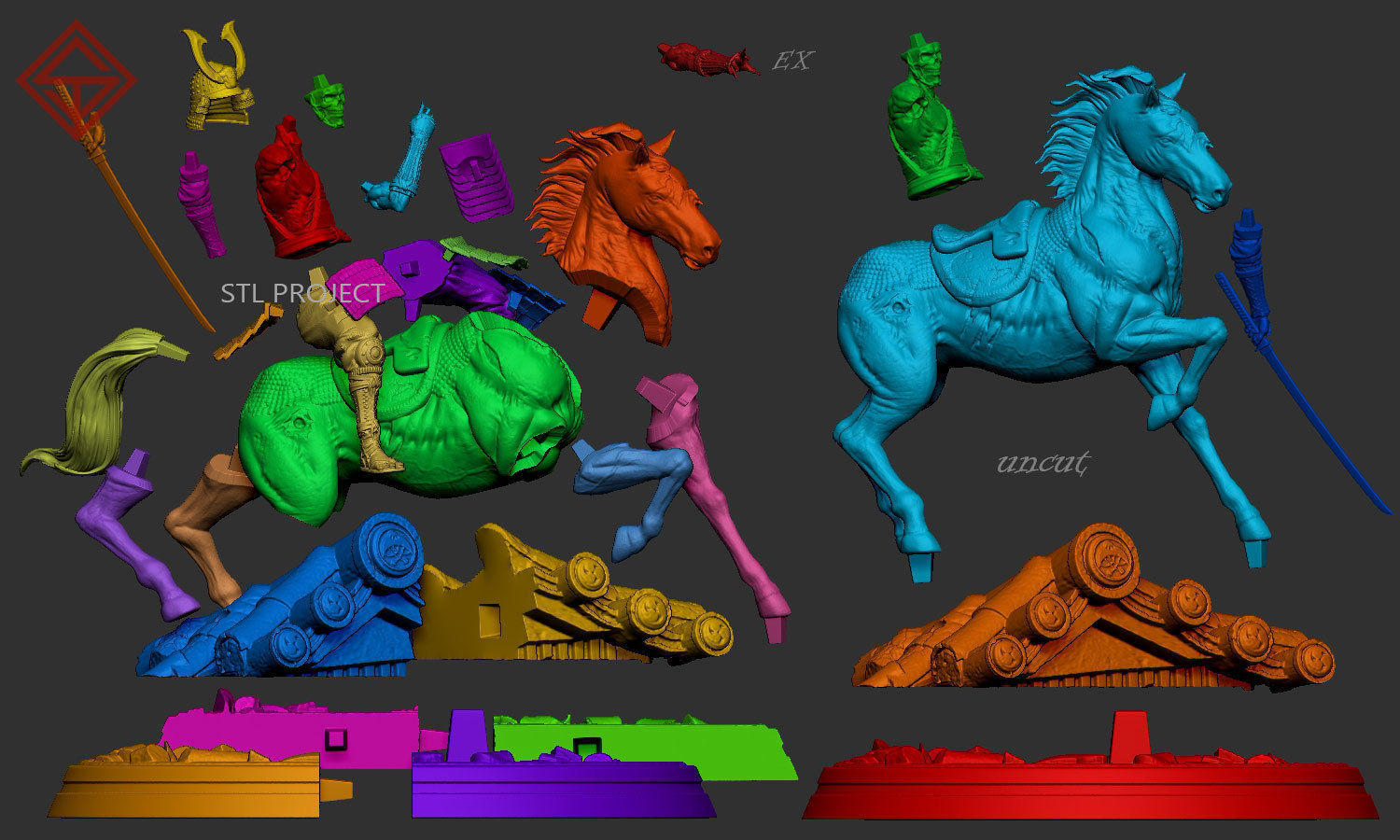 Skeleton Samurai 3D print model_2