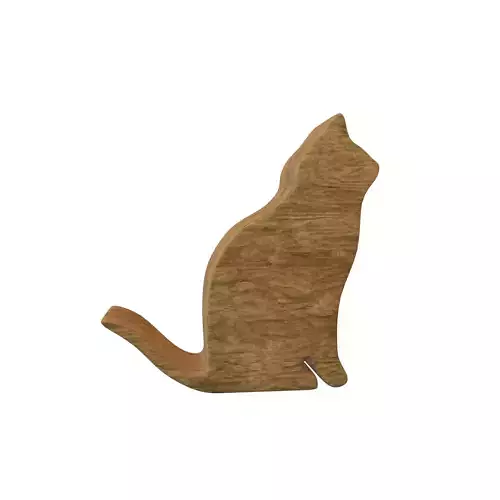 Wood Animal Toy Cat v1 002