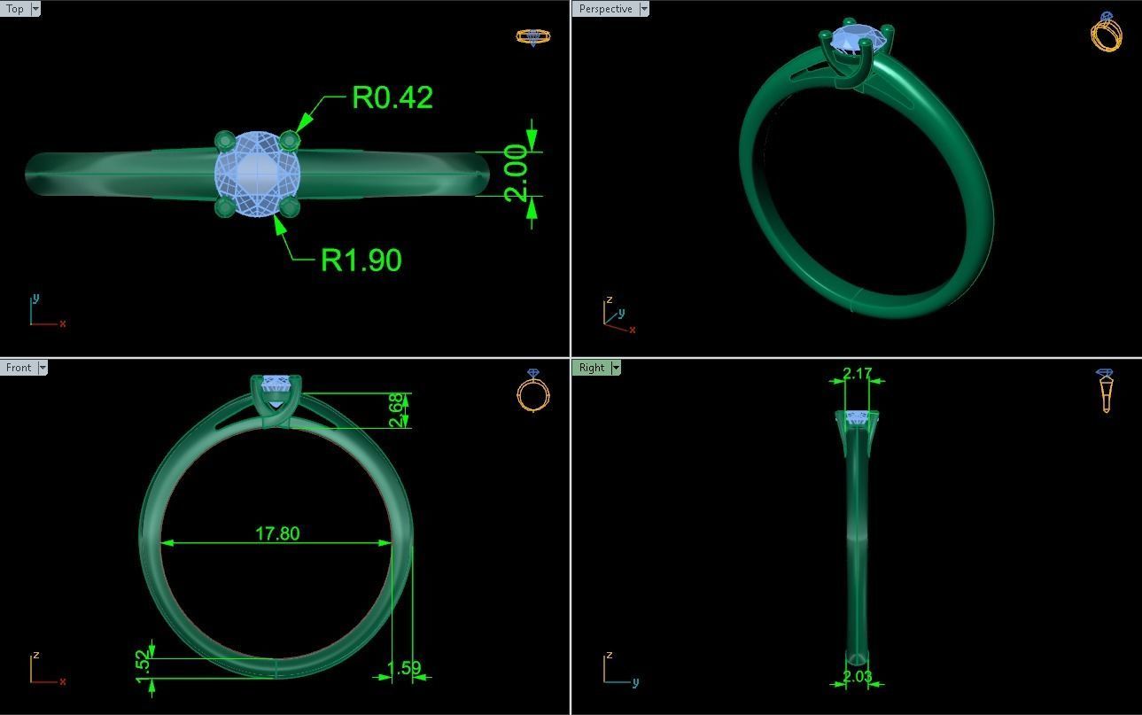 ring  wedding 3D print model_1