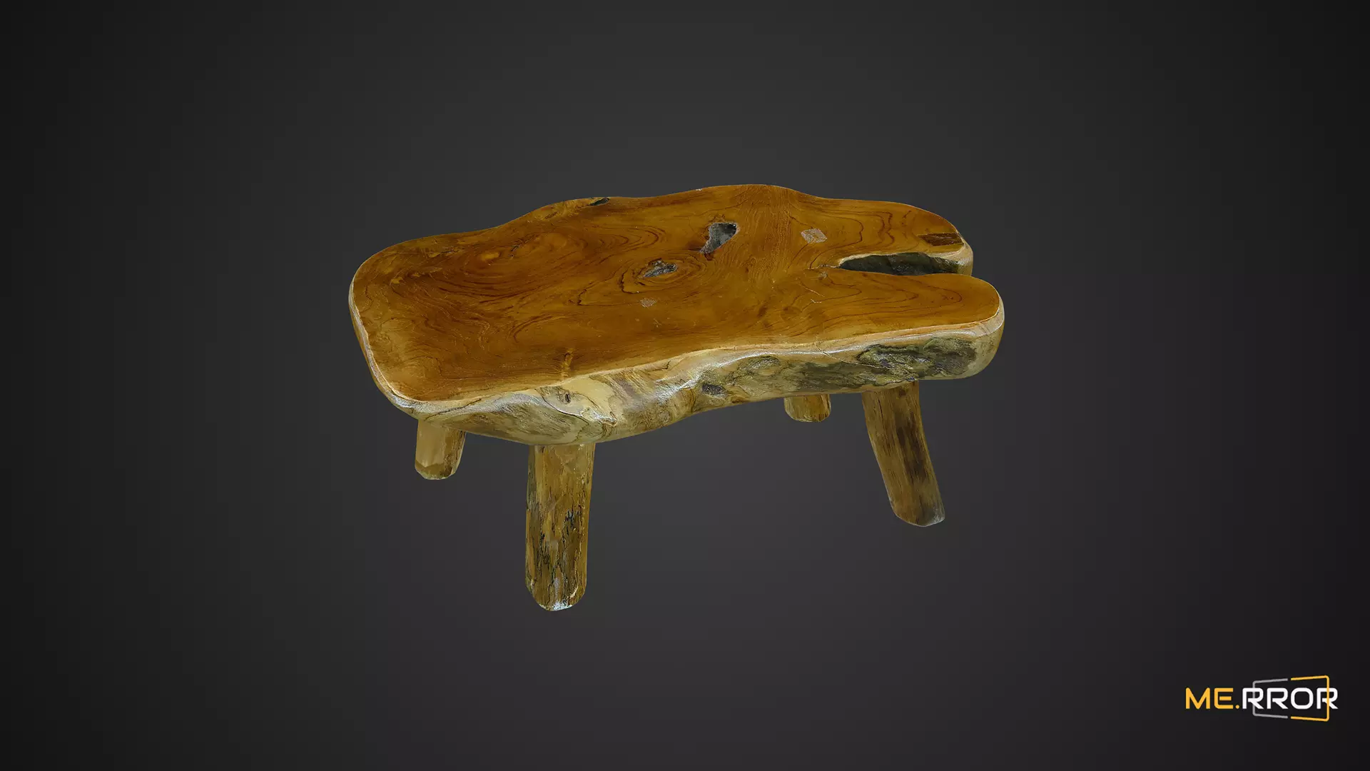 Mini Wooden Table 3D model_0