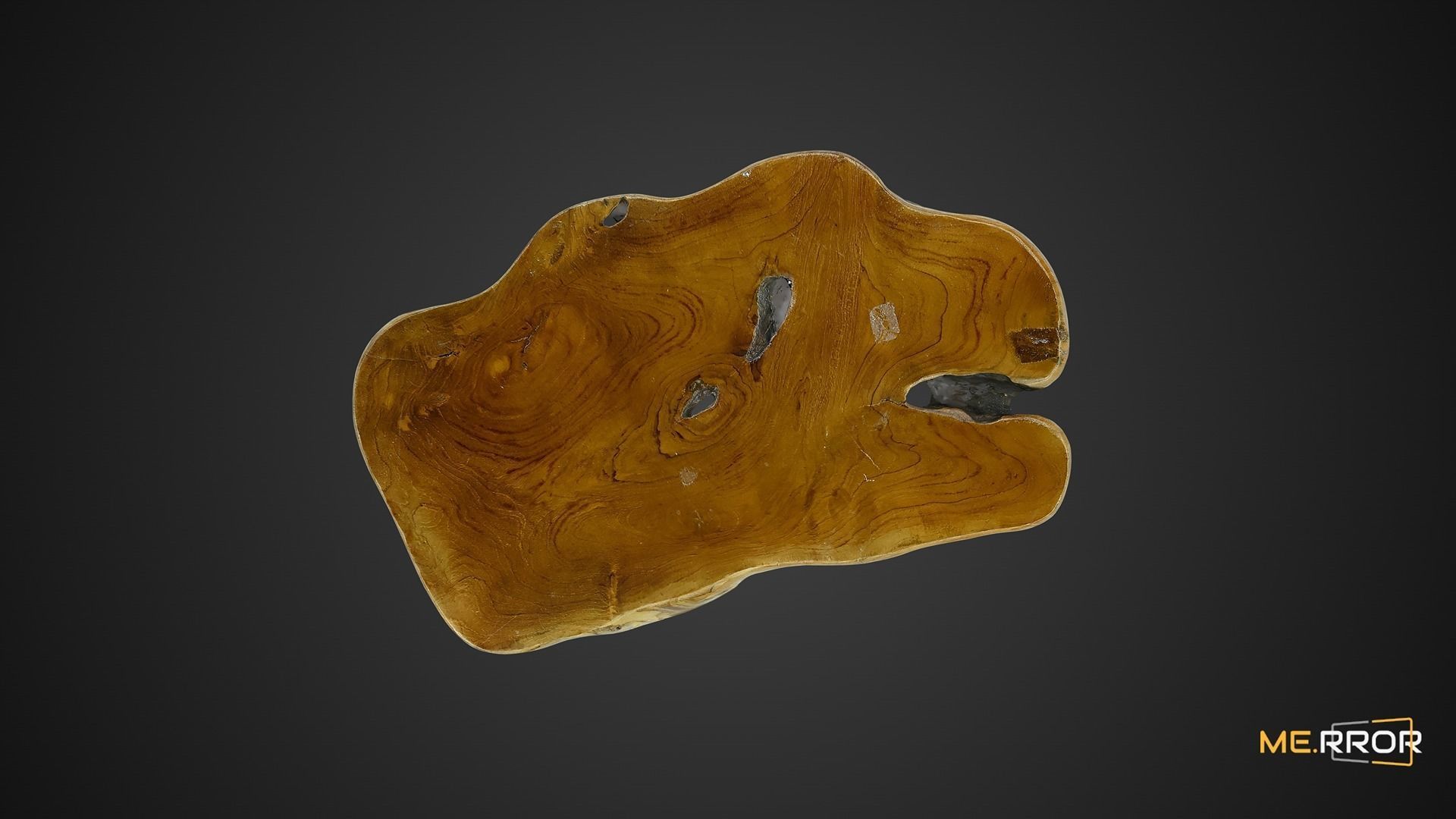 Mini Wooden Table 3D model_9