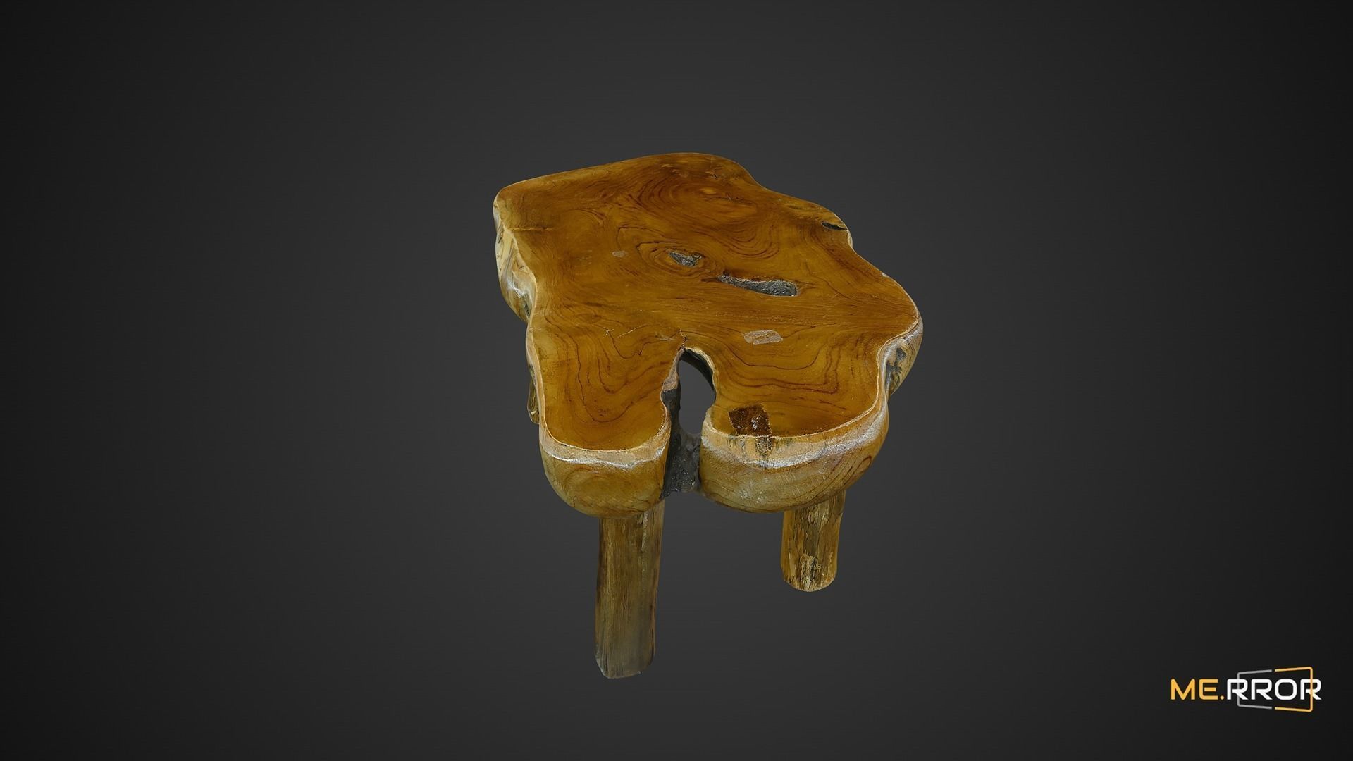Mini Wooden Table 3D model_8