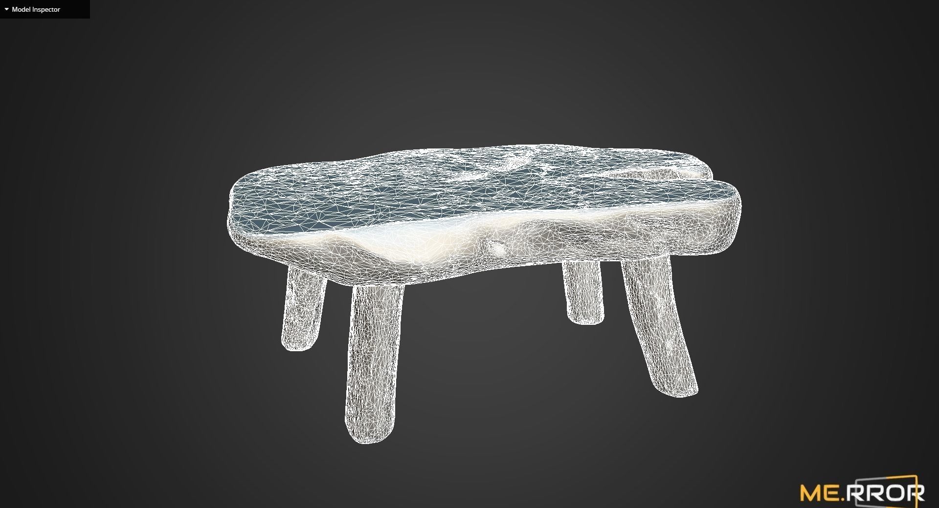 Mini Wooden Table 3D model_10