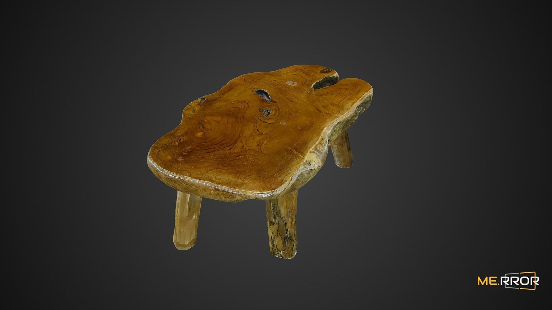 Mini Wooden Table 3D model_5