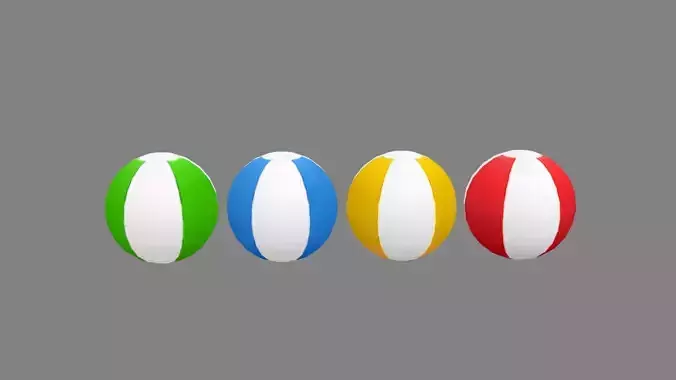 4 colored volleyballs
