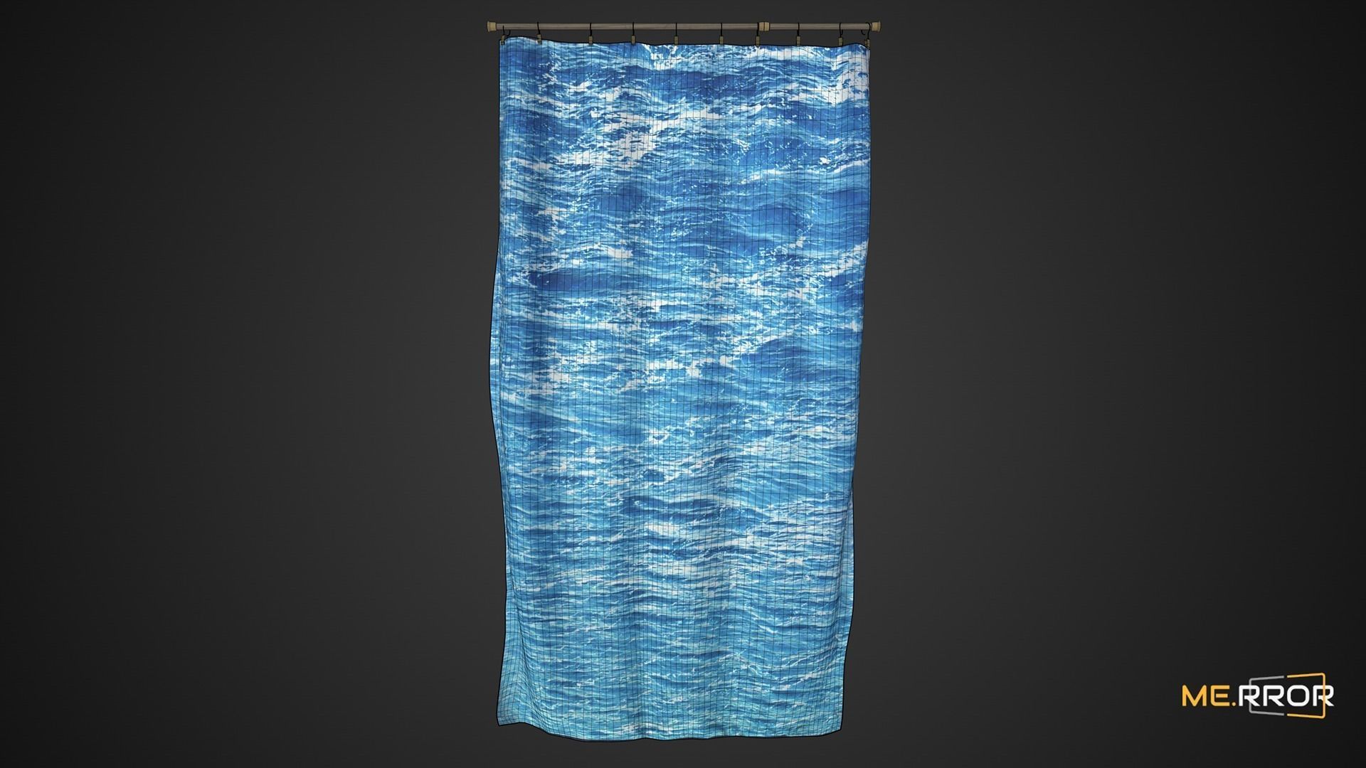 Game Ready Wave Curtain Low-poly 3D model_6