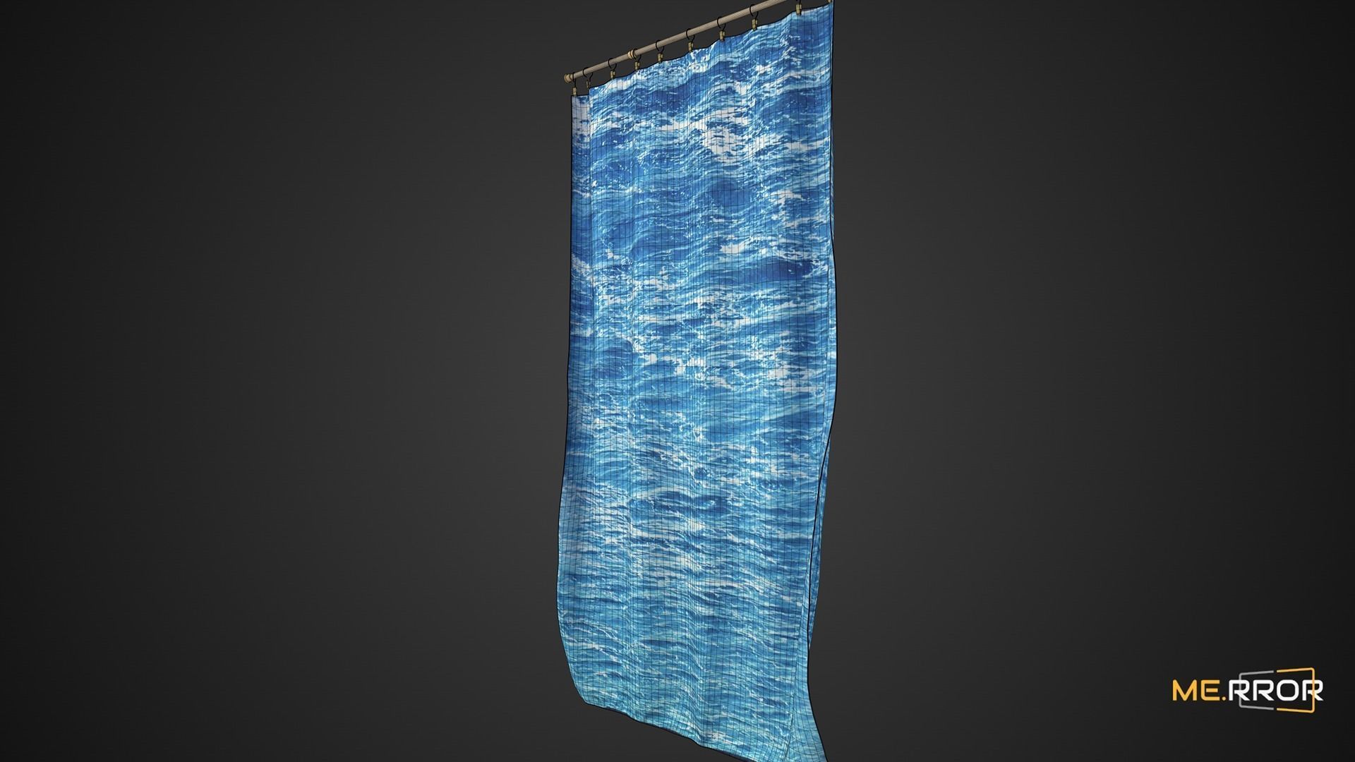 Game Ready Wave Curtain Low-poly 3D model_2