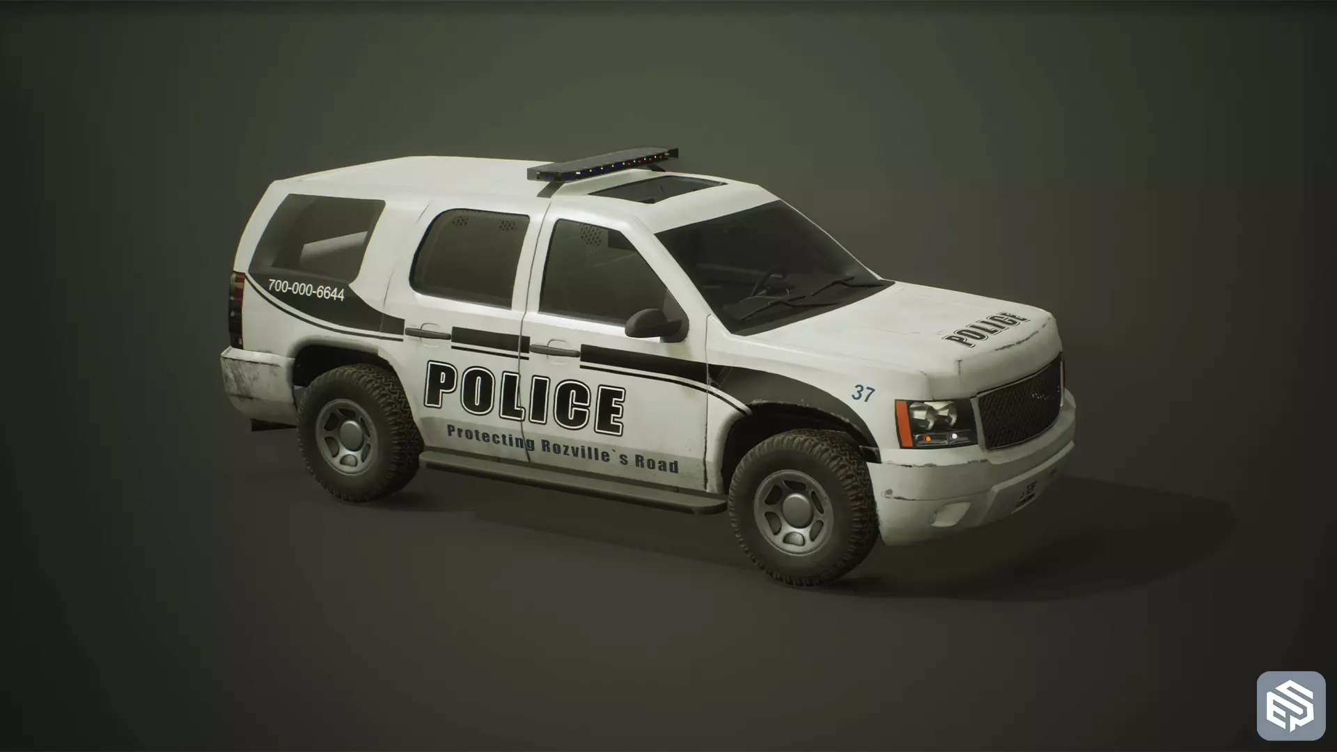 Police Vehicle Modular Low-poly 3D model_0