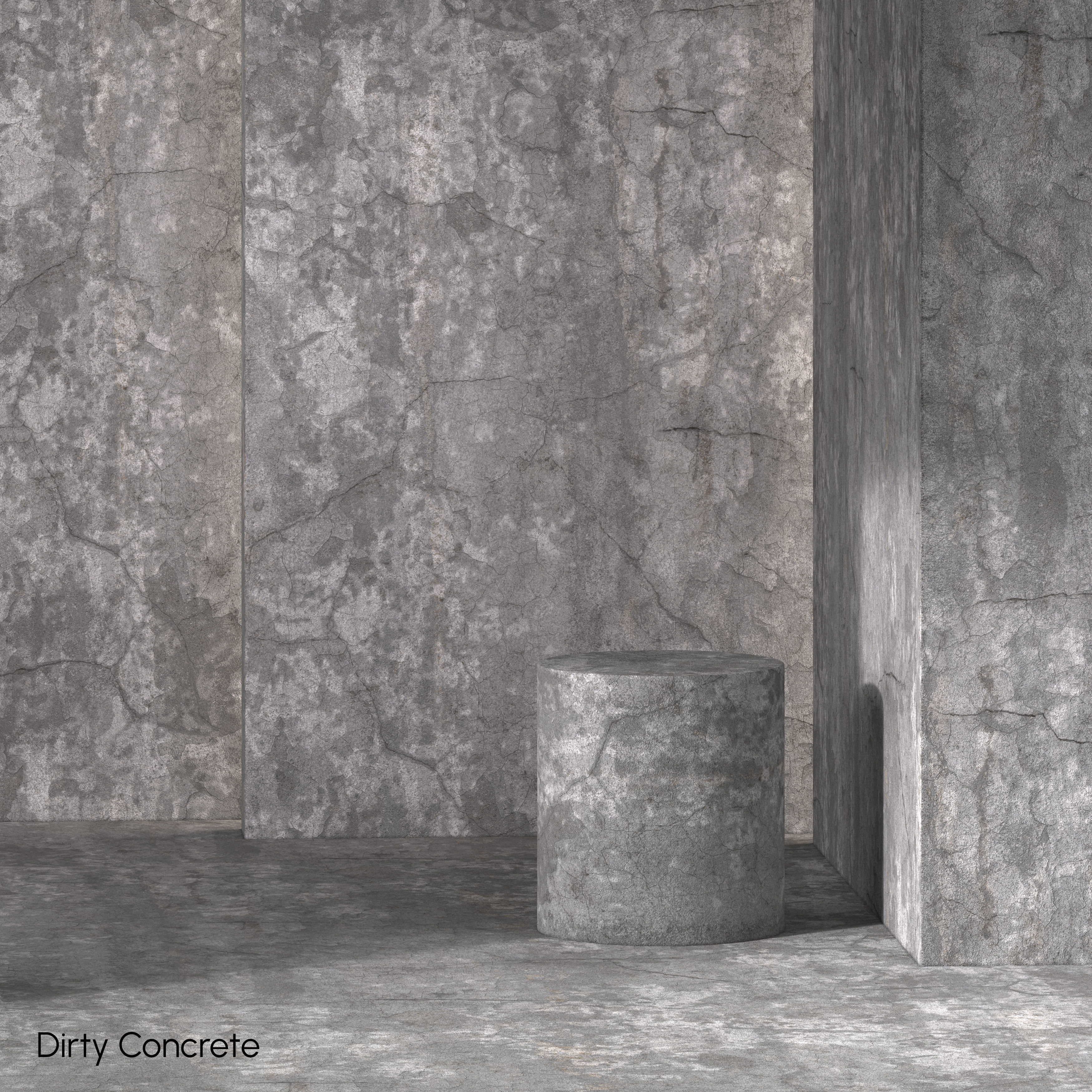 Dirty Concrete Material 8K-Seamless-Tileable-DrCG No 117 3D model_2
