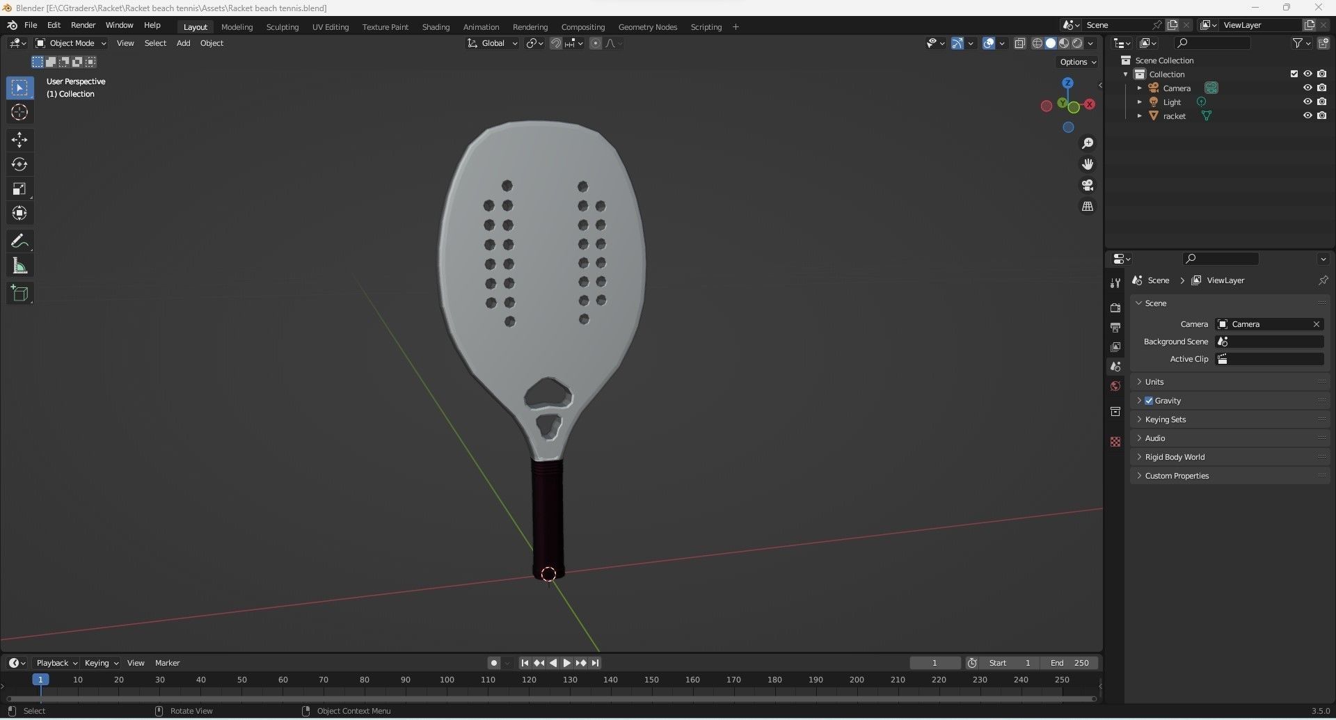 Racket beach tennis 3D model_19
