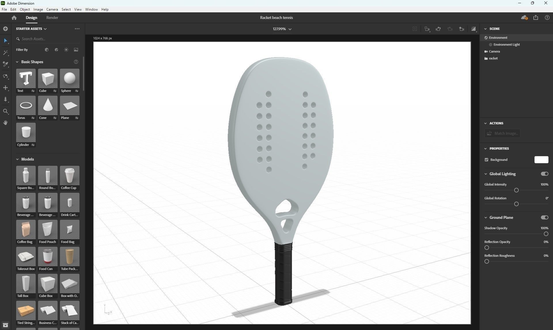 Racket beach tennis 3D model_18