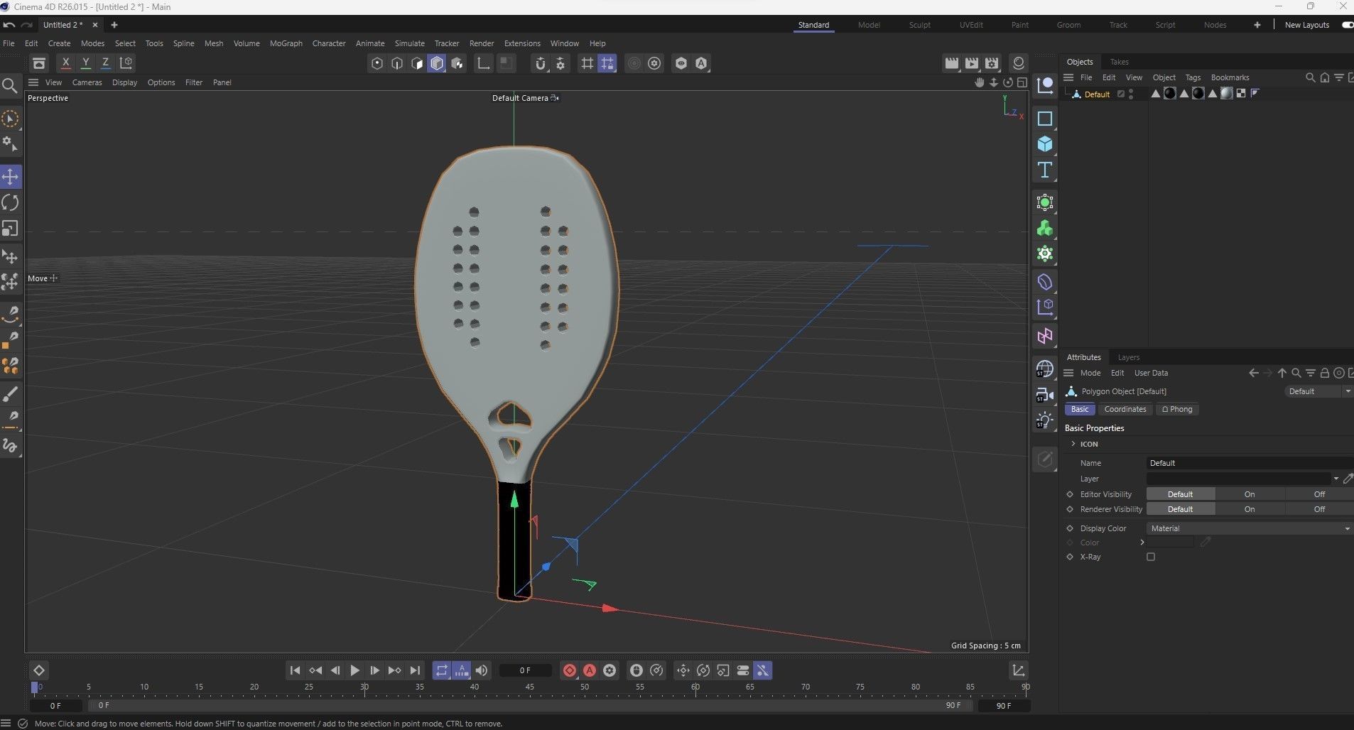 Racket beach tennis 3D model_20