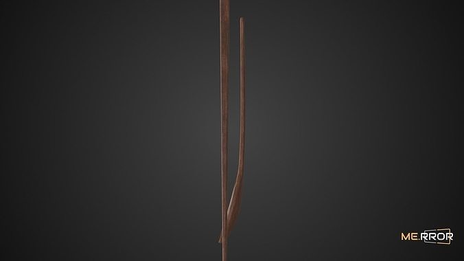 Game Ready Wooden Spoon and Chopstics Low-poly 3D model 5