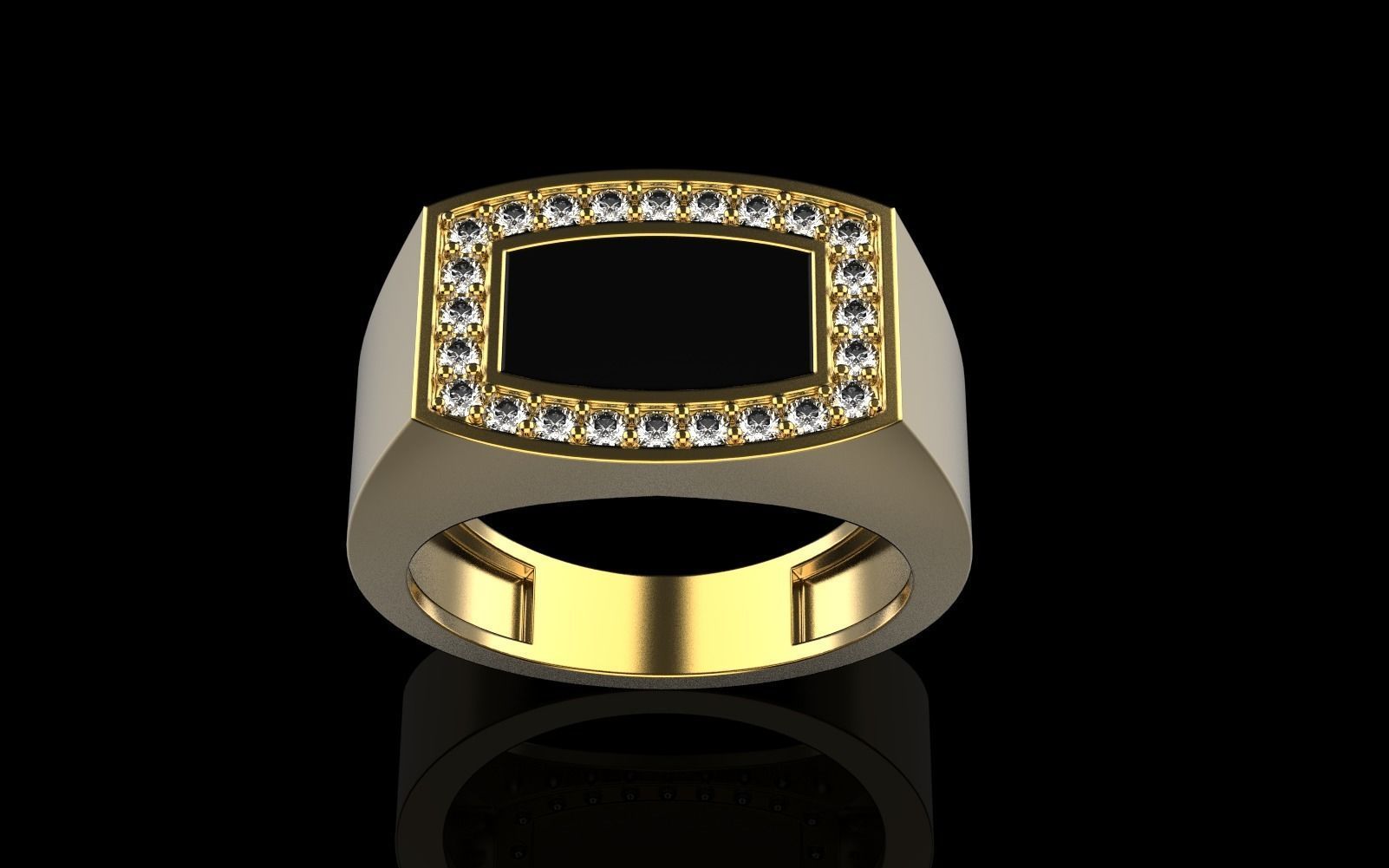 Men signet ring model 482 3D print model_1