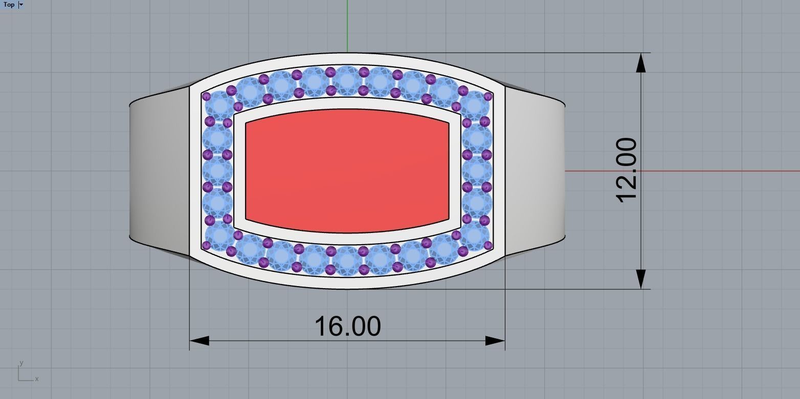 Men signet ring model 482 3D print model_7